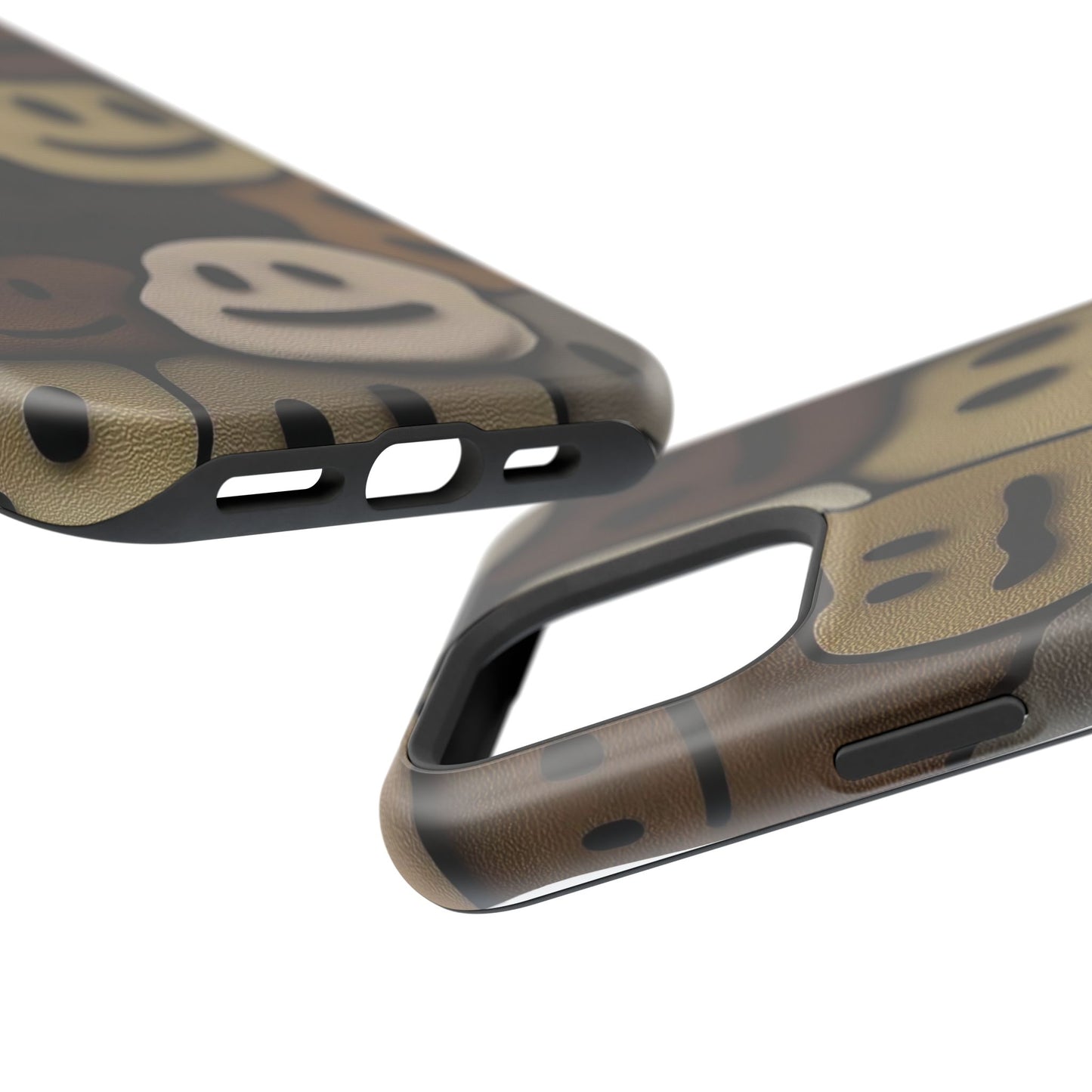 Magnetic Impact-Resistant Case — Brown Smiley Tile Phone Cover