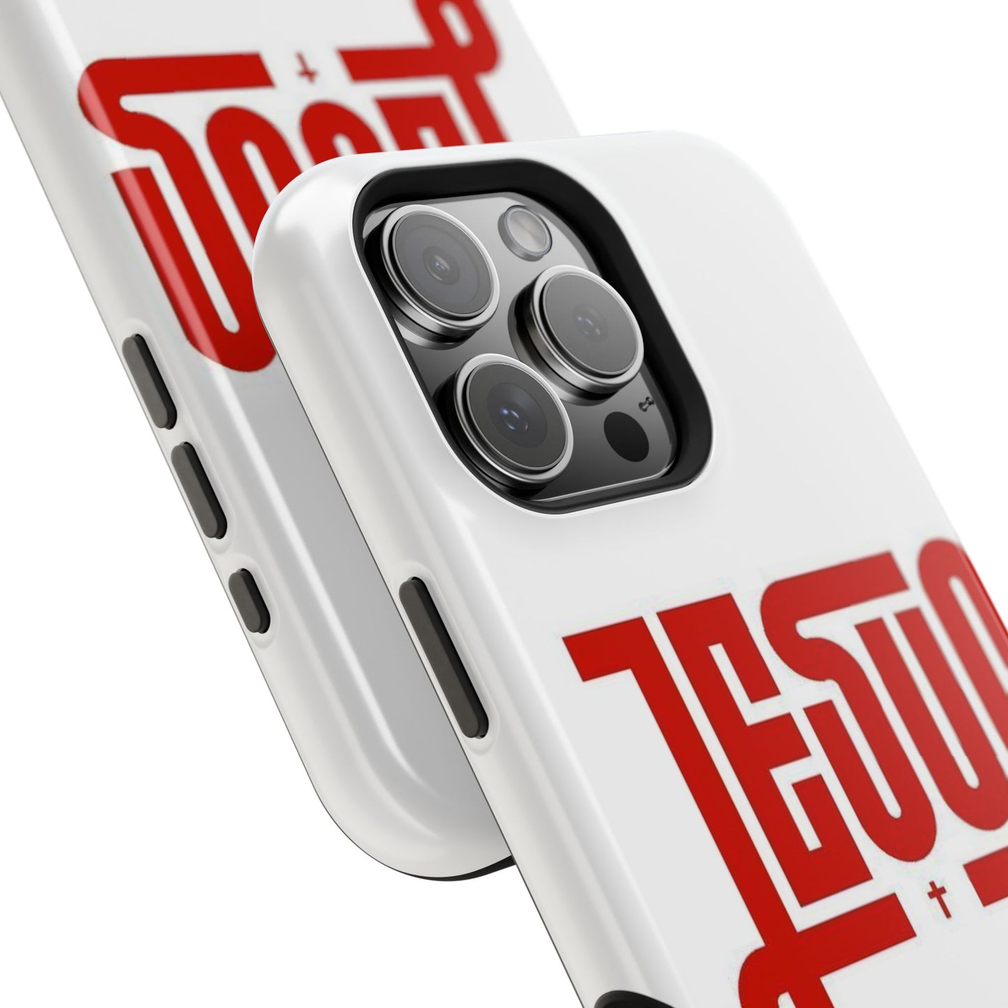 Jesus Magnetic Impact‑Resistant Phone Case — Bold Red Script Christian iPhone Cover