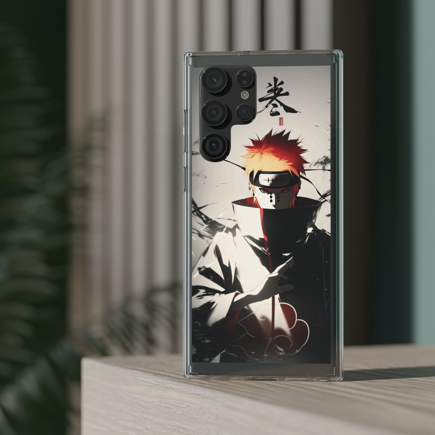Clear Impact-Resistant Phone Case — Anime Akatsuki Shadow Design