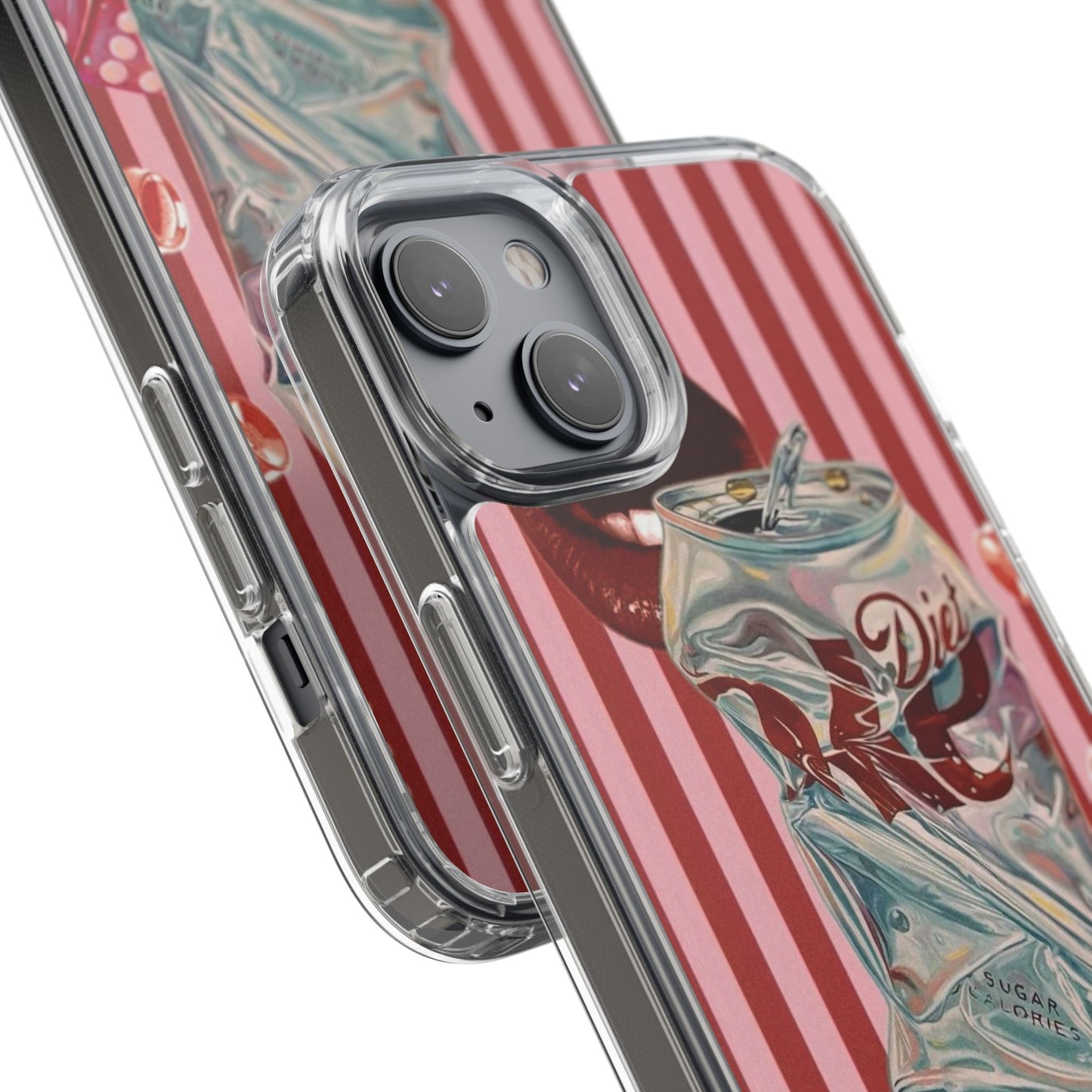 Diet Cola Crush Clear Phone Case – Retro Soda Pop Design