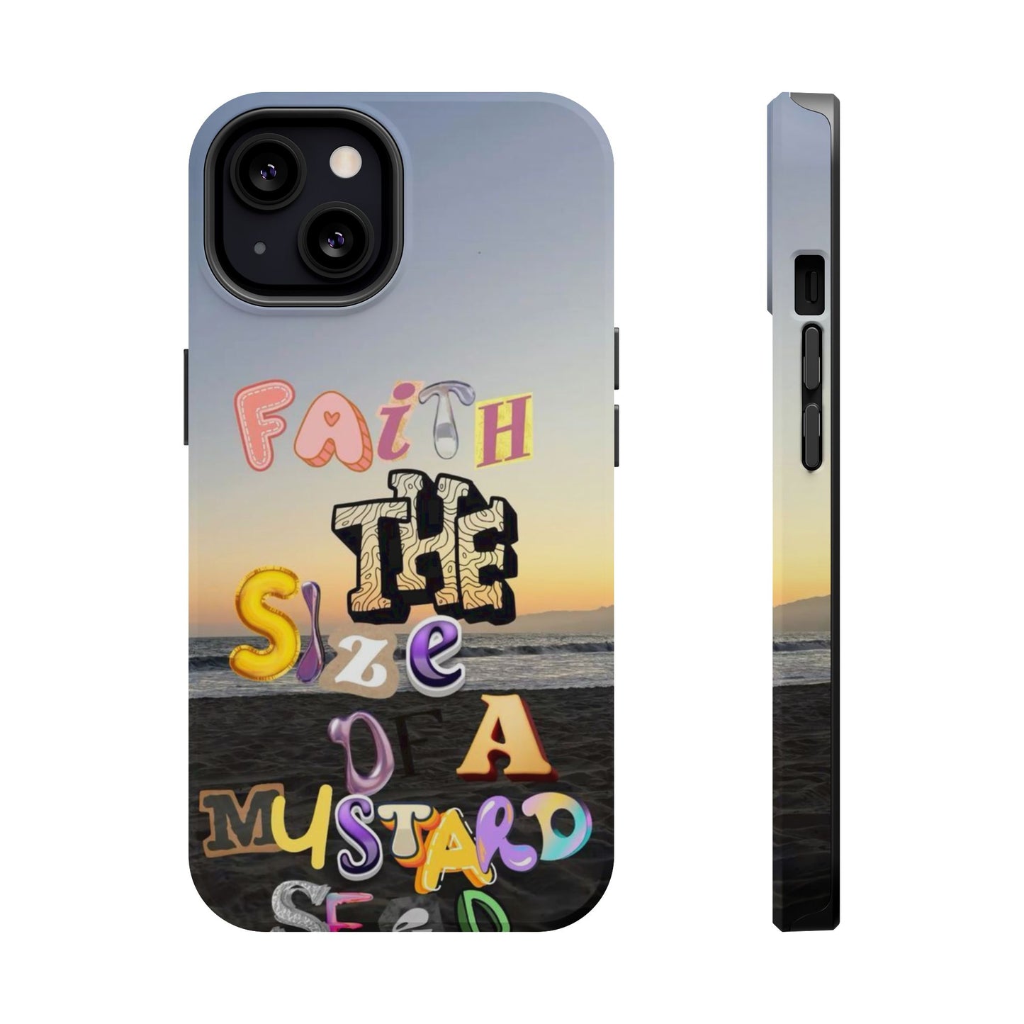Magnetic Impact-Resistant Phone Case — "Faith the Size of a Mustard Seed" Sunset Design