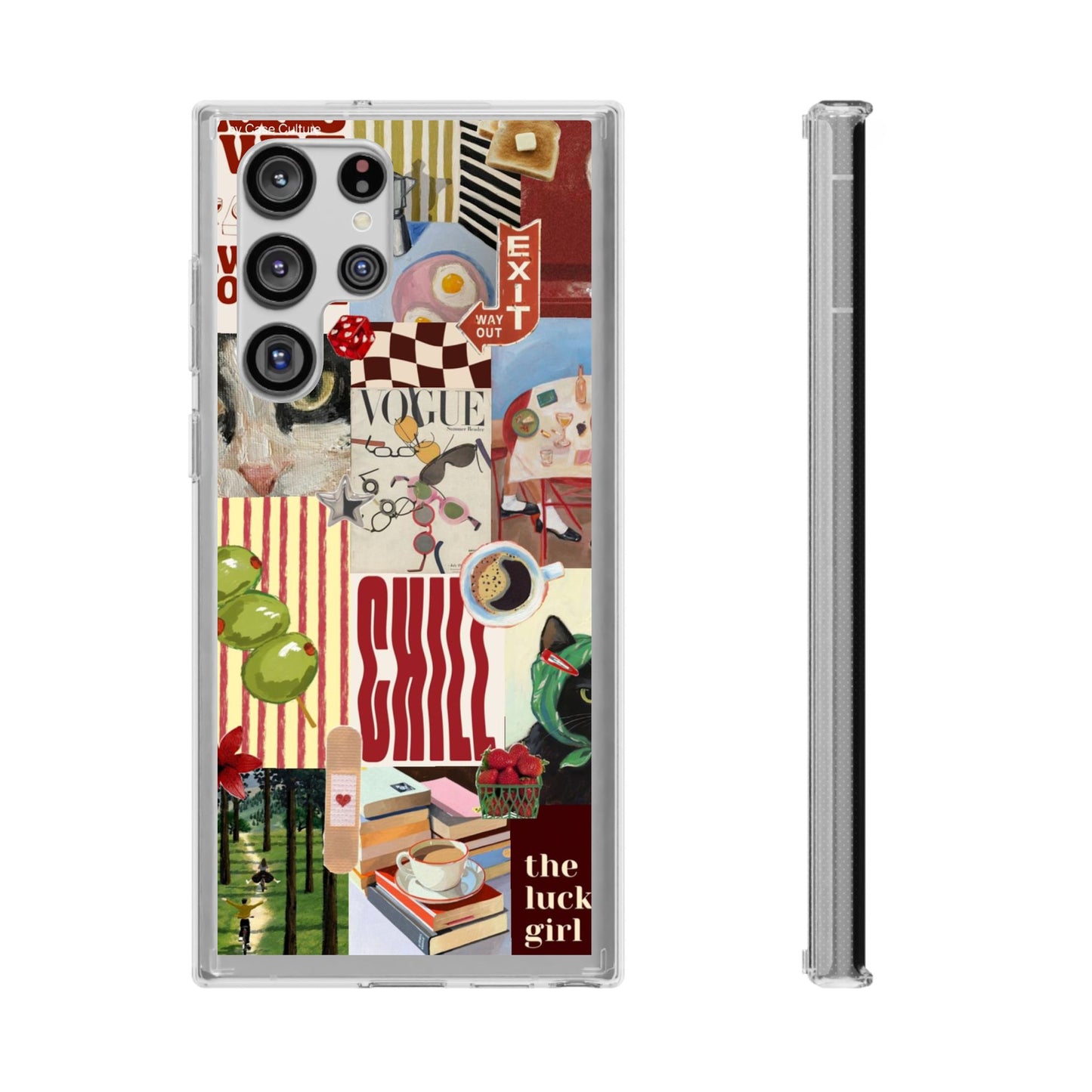 Collage Vintage Aesthetic Clear Impact-Resistant Phone Case