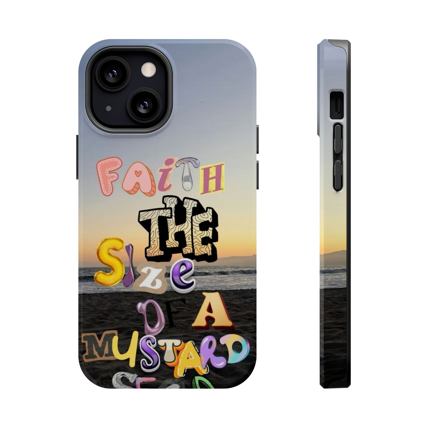 Magnetic Impact-Resistant Phone Case — "Faith the Size of a Mustard Seed" Sunset Design