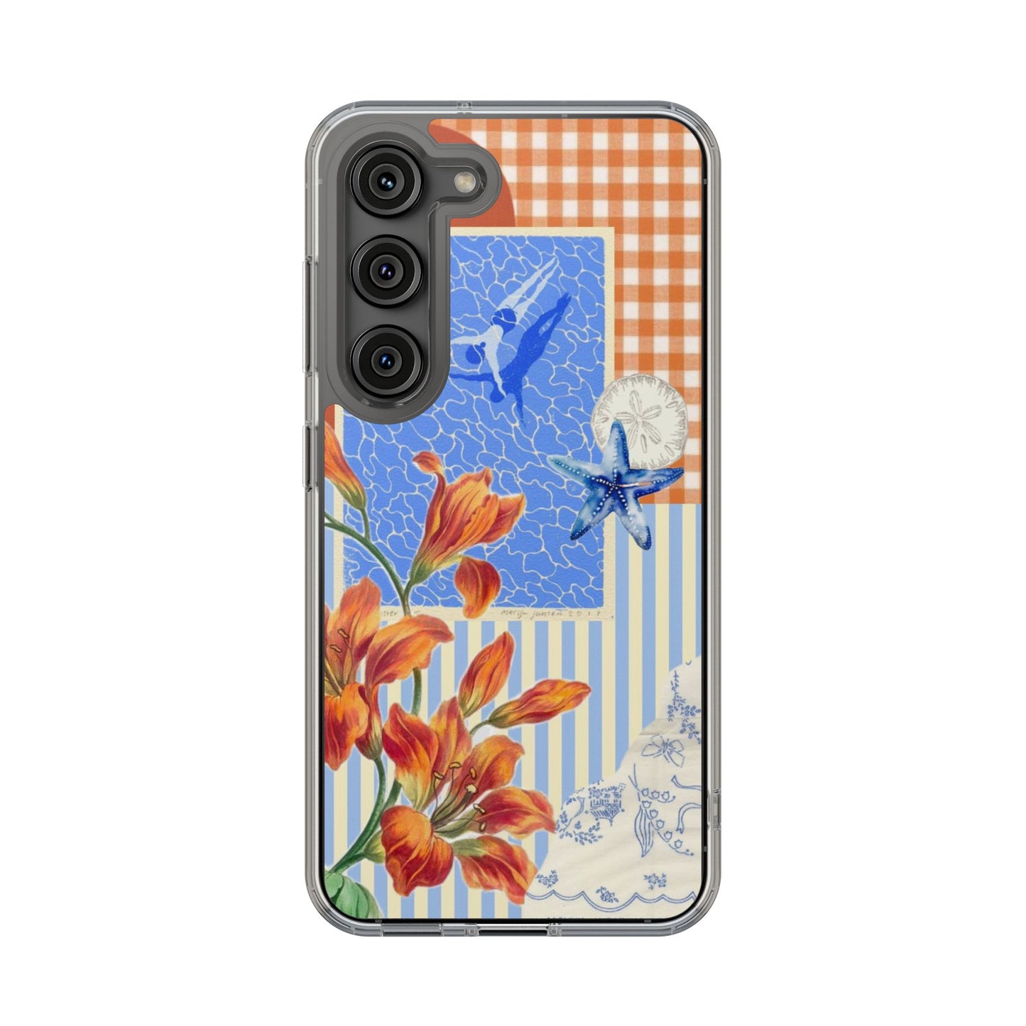 Floral Patchwork Clear Impact-Resistant Phone Case