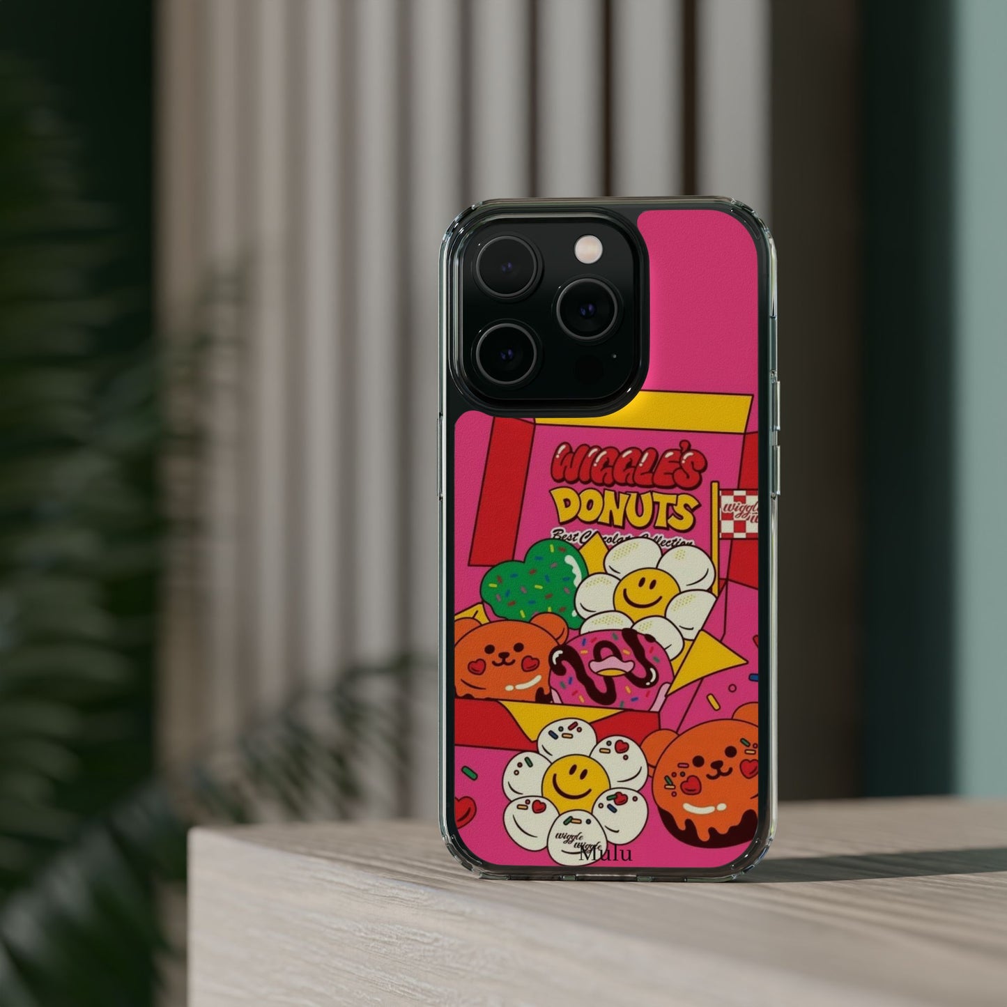 Donut Box Cute Phone Case — Clear Impact‑Resistant iPhone Cover with Smiling Donuts
