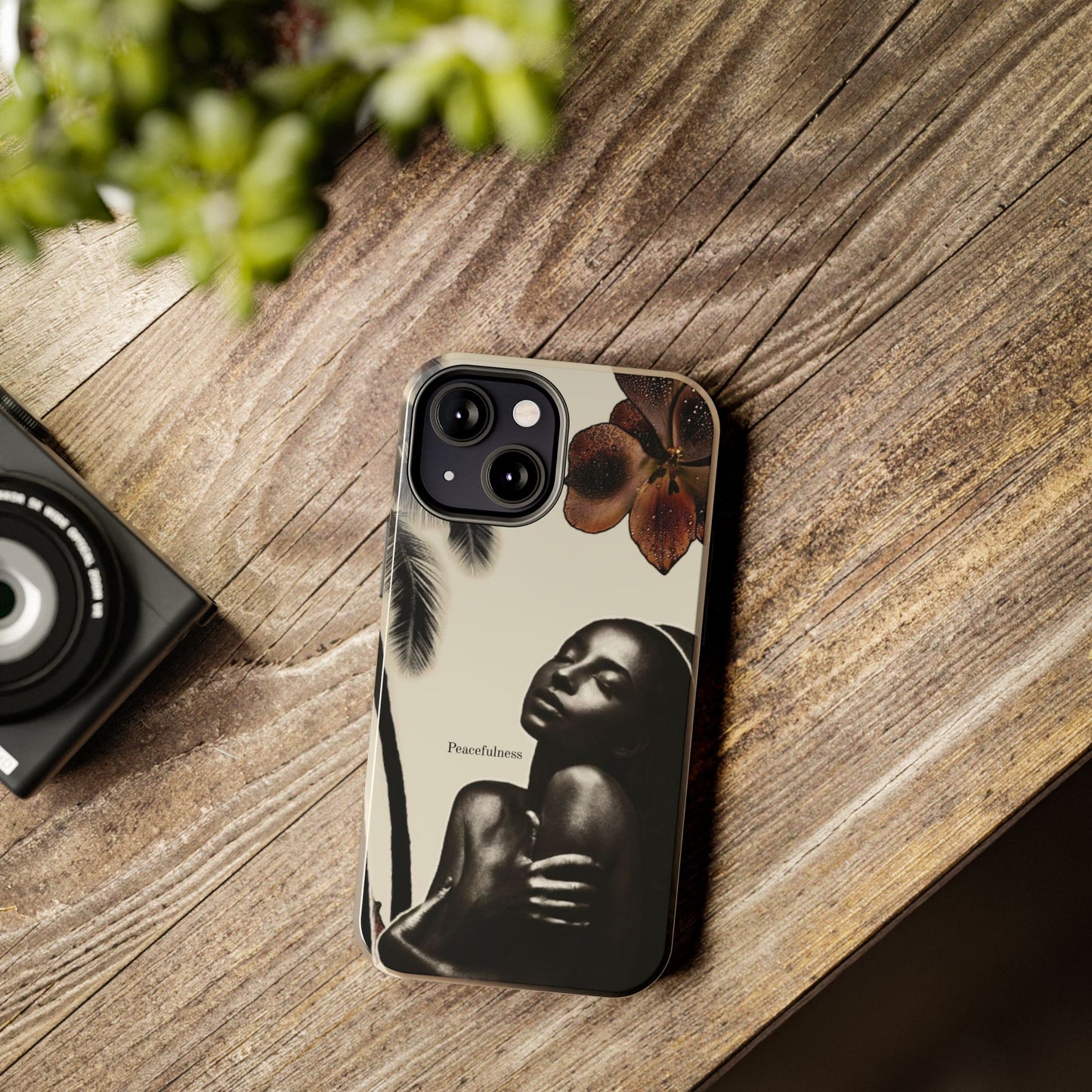 Tough Phone Case — "Peacefulness" Artistic Black Woman Floral Design