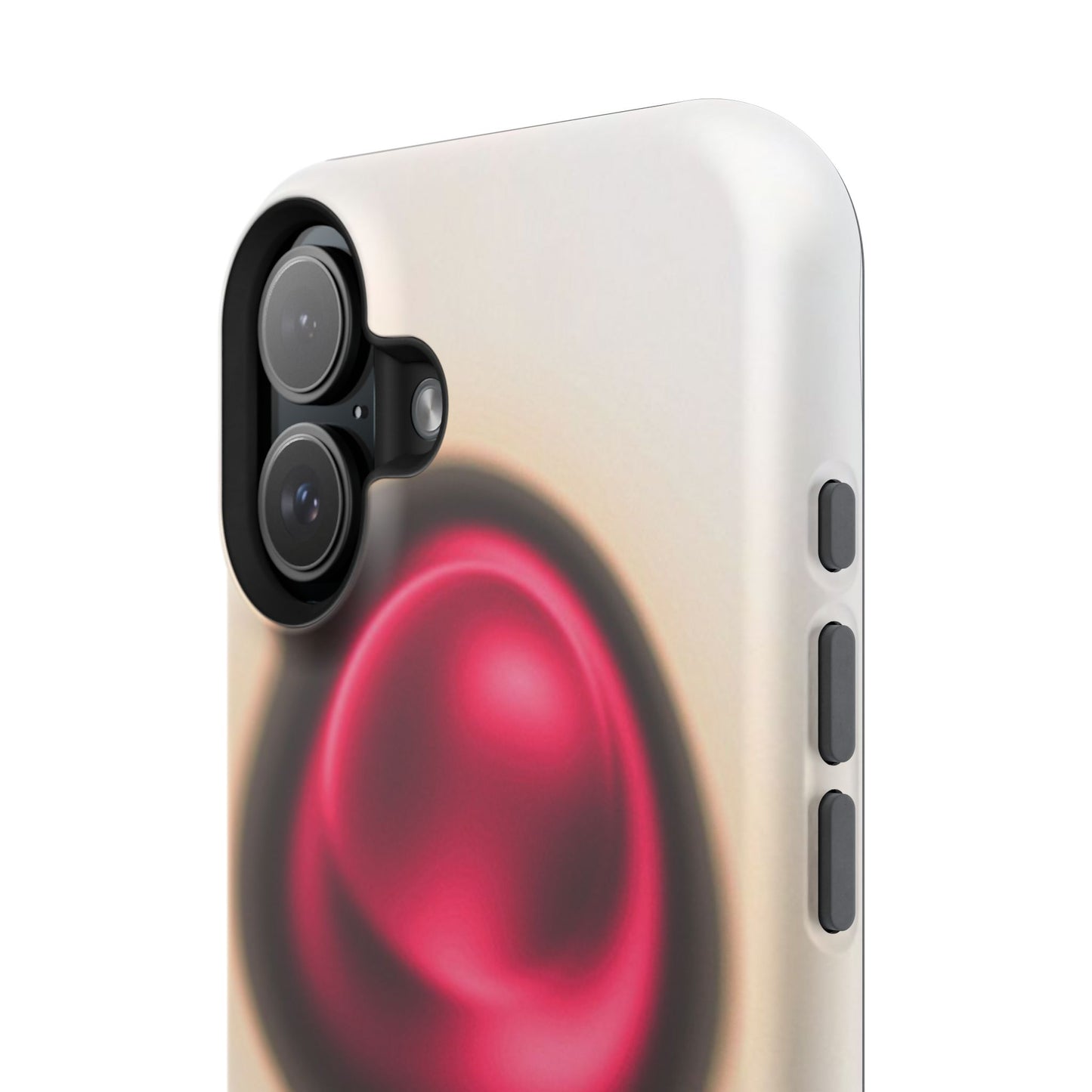 Protective Phone Case — Red Pearl Heart Design with 'You deserve a forever love' Text