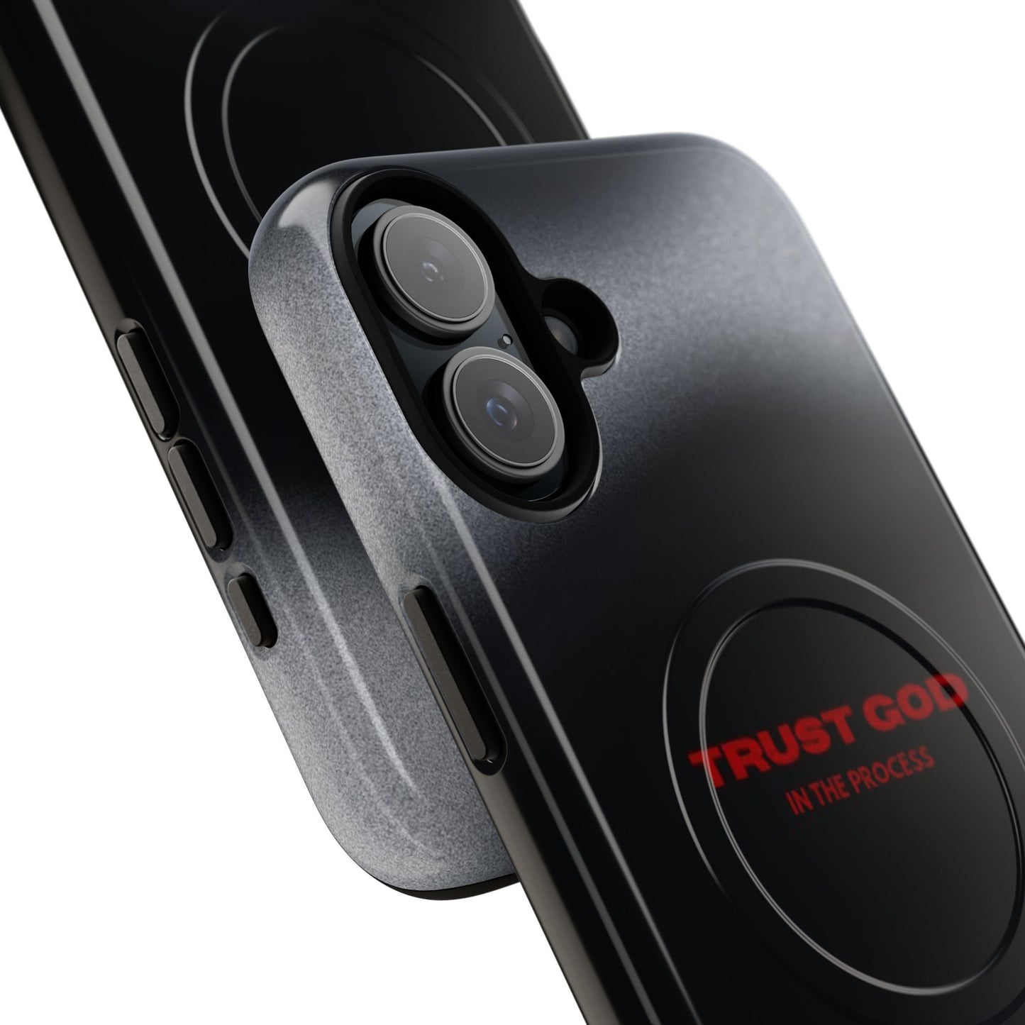 MagSafe Phone Case — "Trust God in the Process" Black Magnetic Tough Case