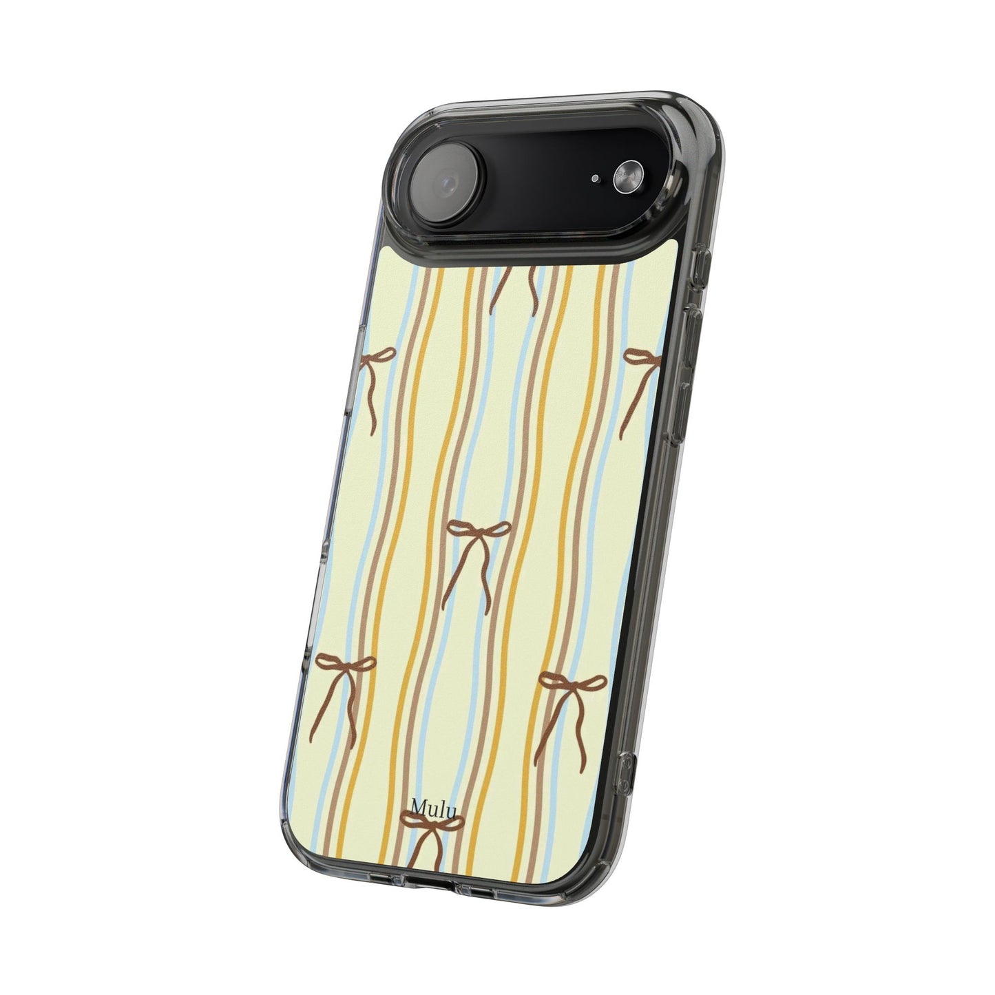 Ballet Ribbon Stripe Clear Impact Phone Case — Pastel Yellow Protective Cover