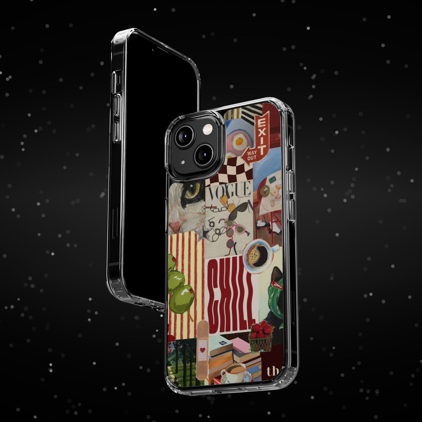 Collage Vintage Aesthetic Clear Impact-Resistant Phone Case