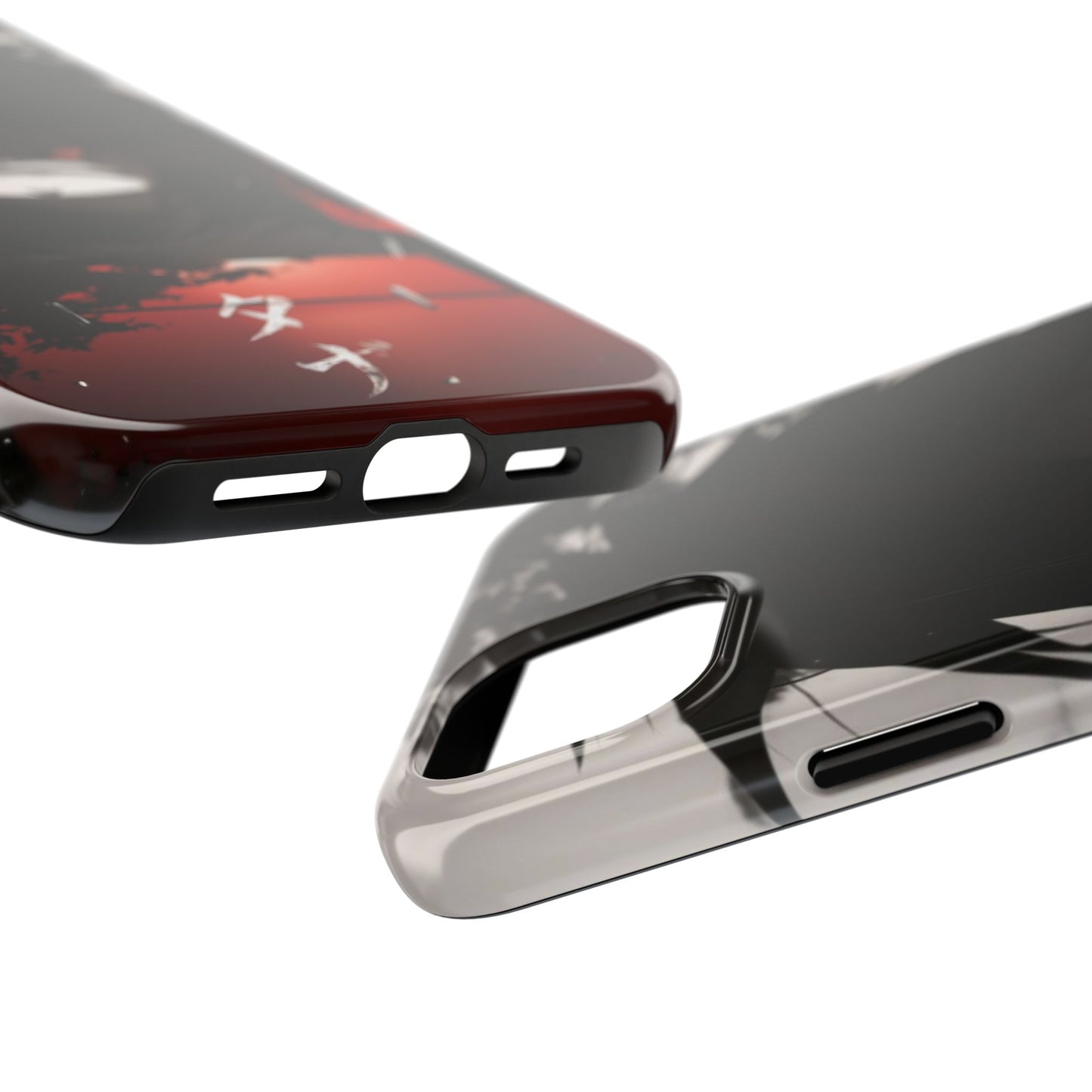 Anime Dark Ninja Phone Case — Red Eye Silhouette Tough Phone Case