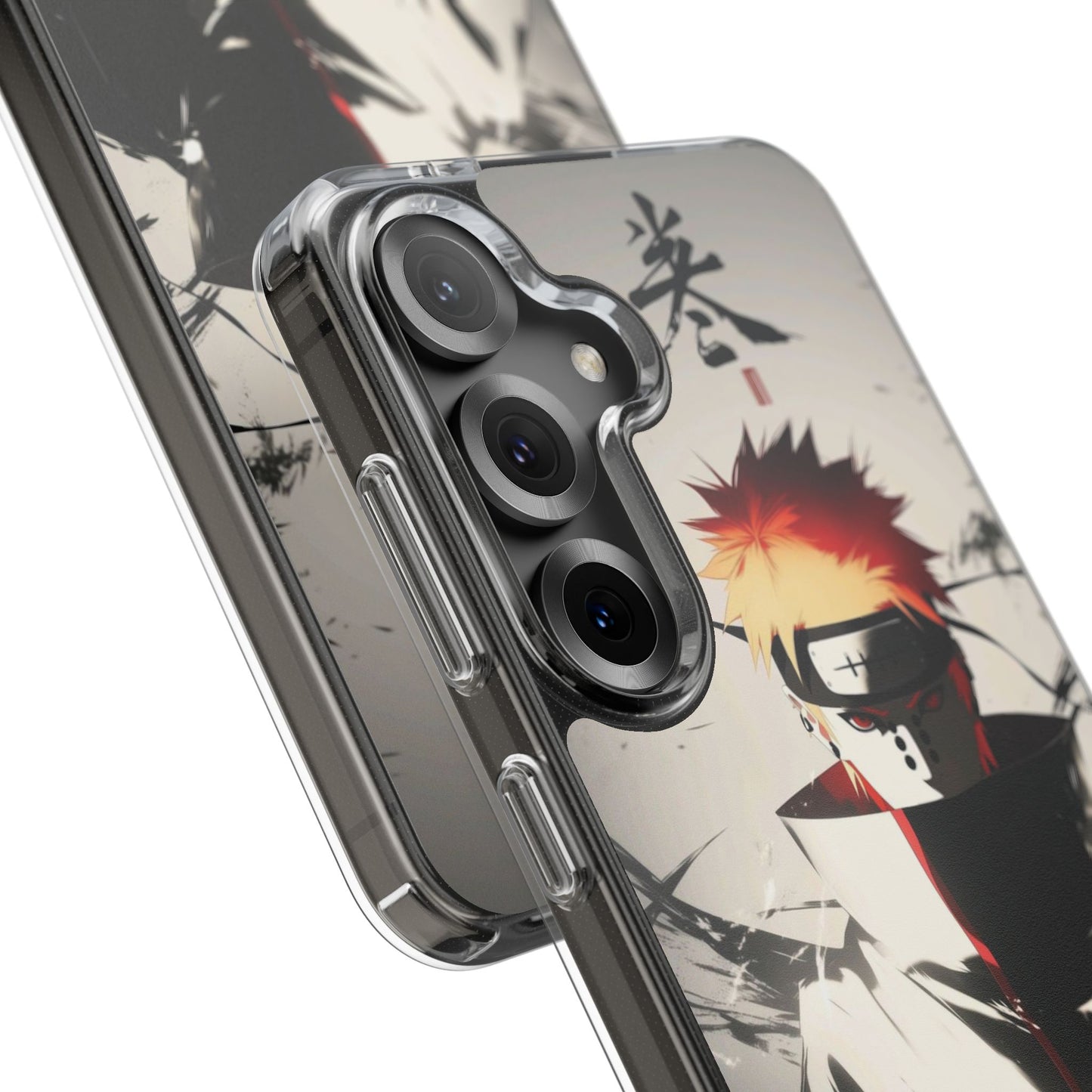 Clear Impact-Resistant Phone Case — Anime Akatsuki Shadow Design