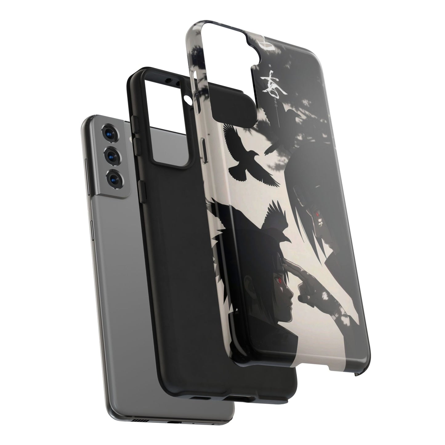Anime Raven Silhouette Phone Case — Dark Red Eye Tough Protective Case