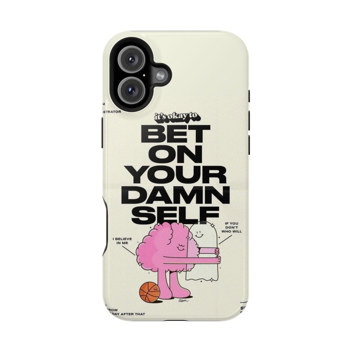 Magnetic Impact-Resistant Case — "Bet On Your Damn Self" Motivational Phone Cover