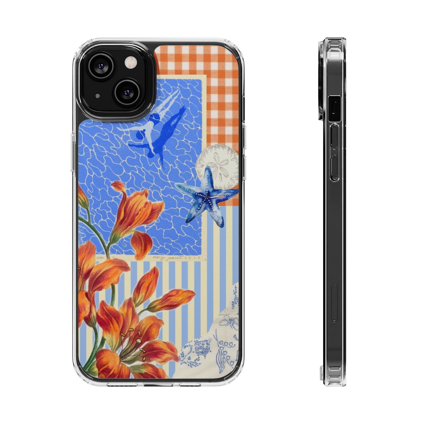 Floral Patchwork Clear Impact-Resistant Phone Case