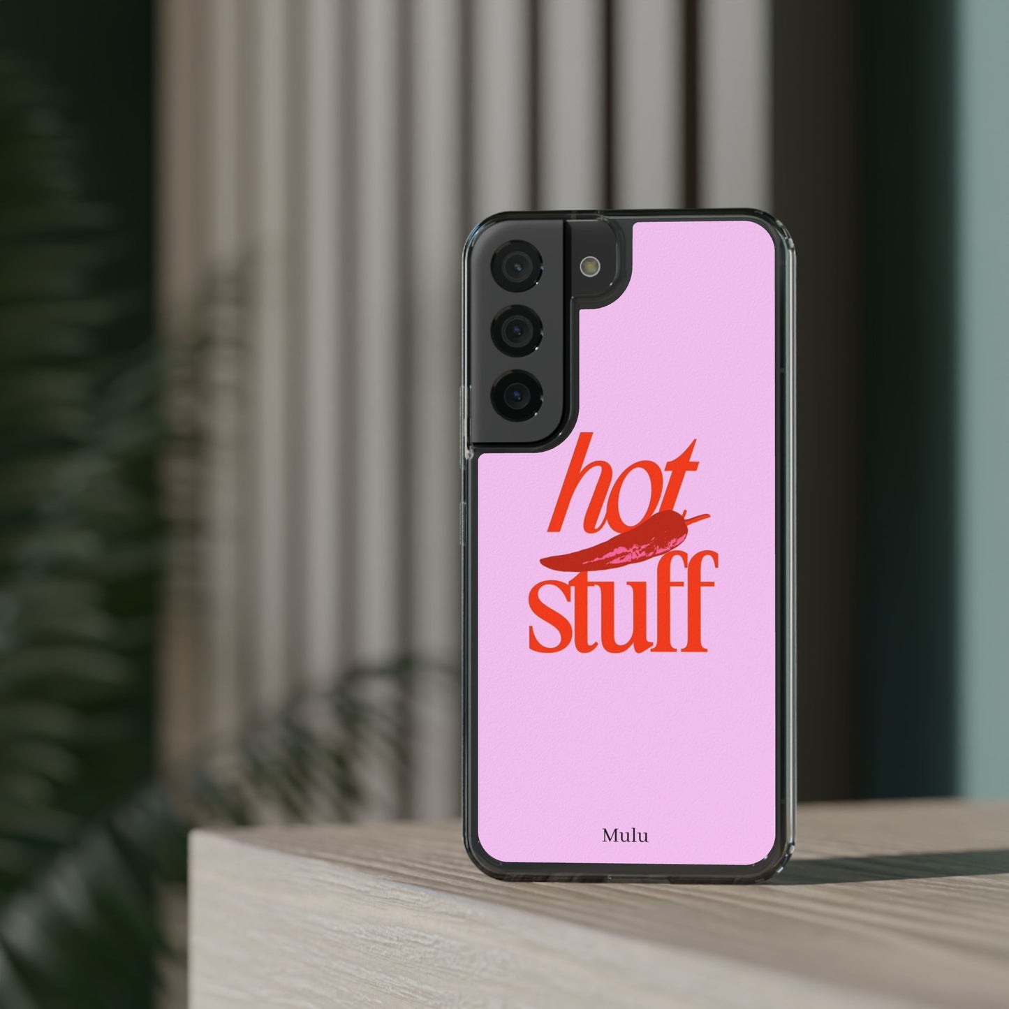 Hot Stuff Clear Impact Phone Case — Pink Retro Typography iPhone Cover