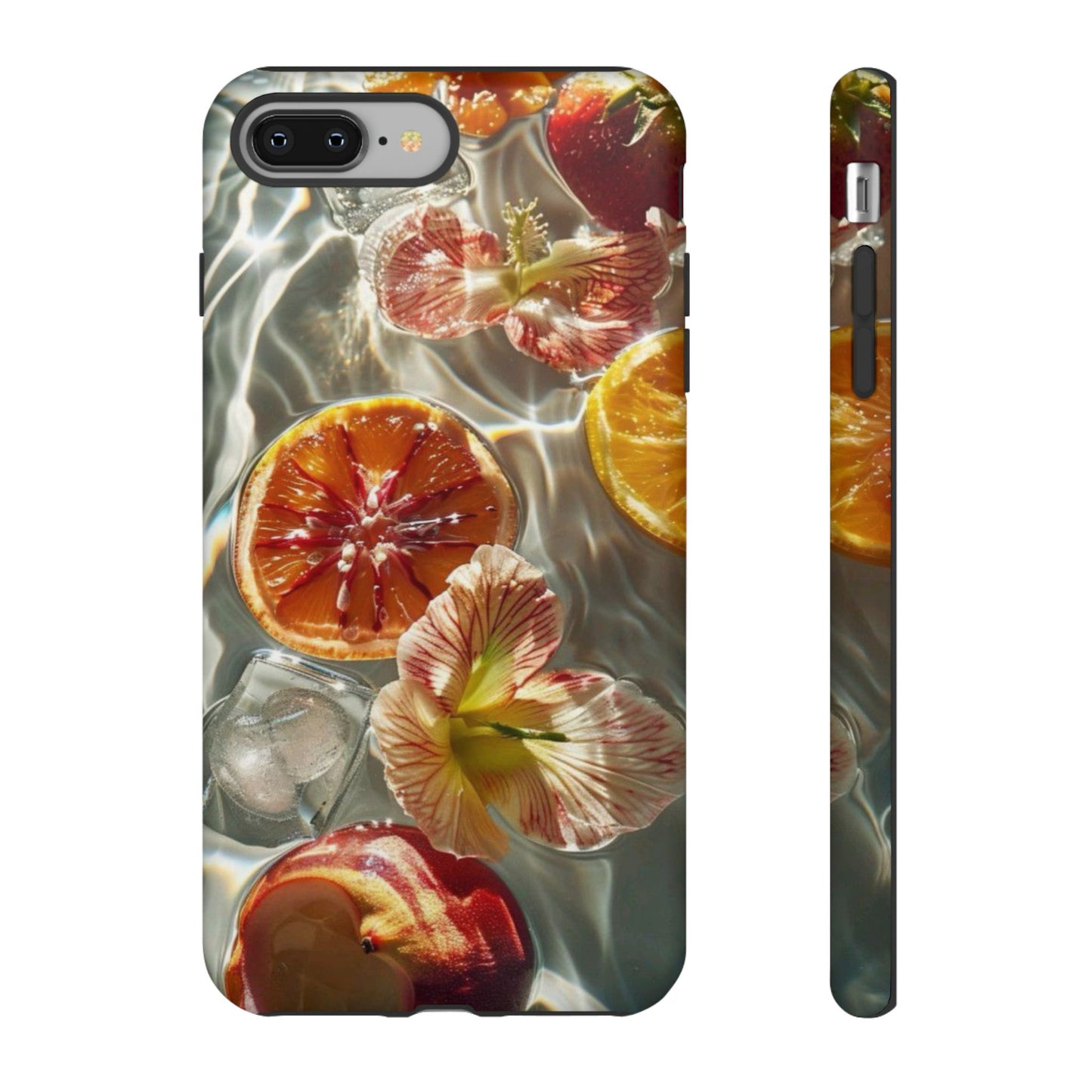 Citrus & Hibiscus Protective Phone Case – Summer Fruit Water Print Tough Case