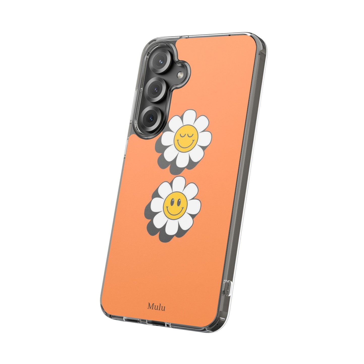 Phone Case — Orange Smiley Daisy Clear Impact‑Resistant Case