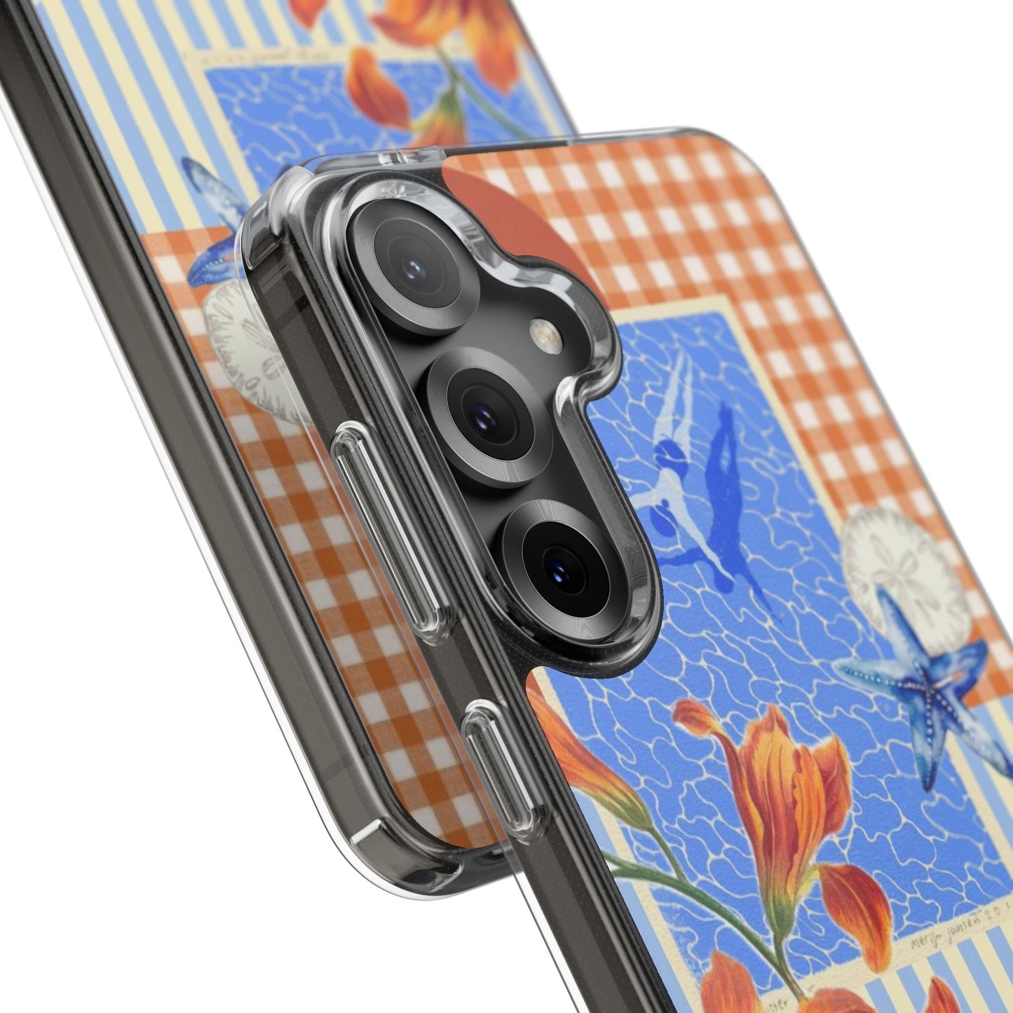 Floral Patchwork Clear Impact-Resistant Phone Case