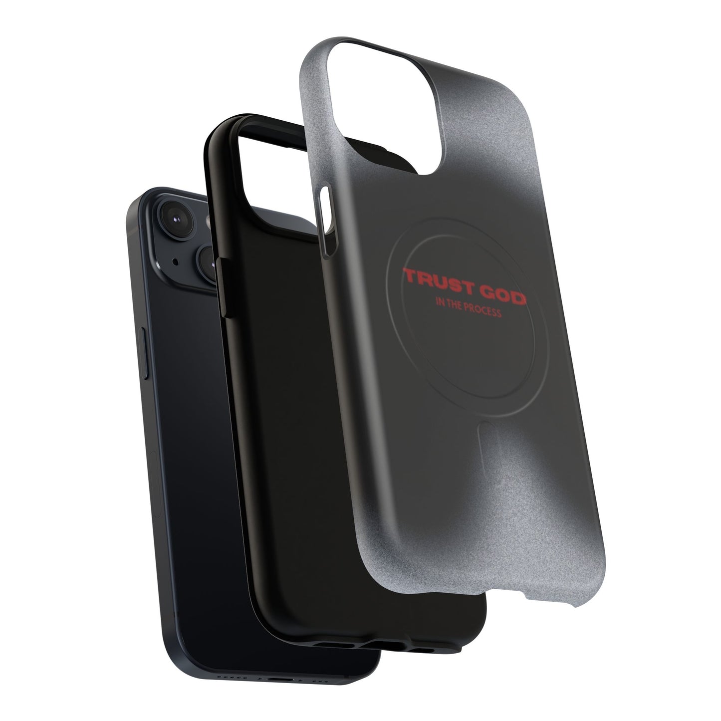 MagSafe Phone Case — "Trust God in the Process" Black Magnetic Tough Case