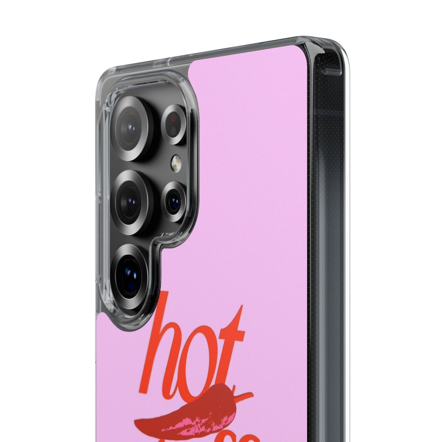 Hot Stuff Clear Impact Phone Case — Pink Retro Typography iPhone Cover