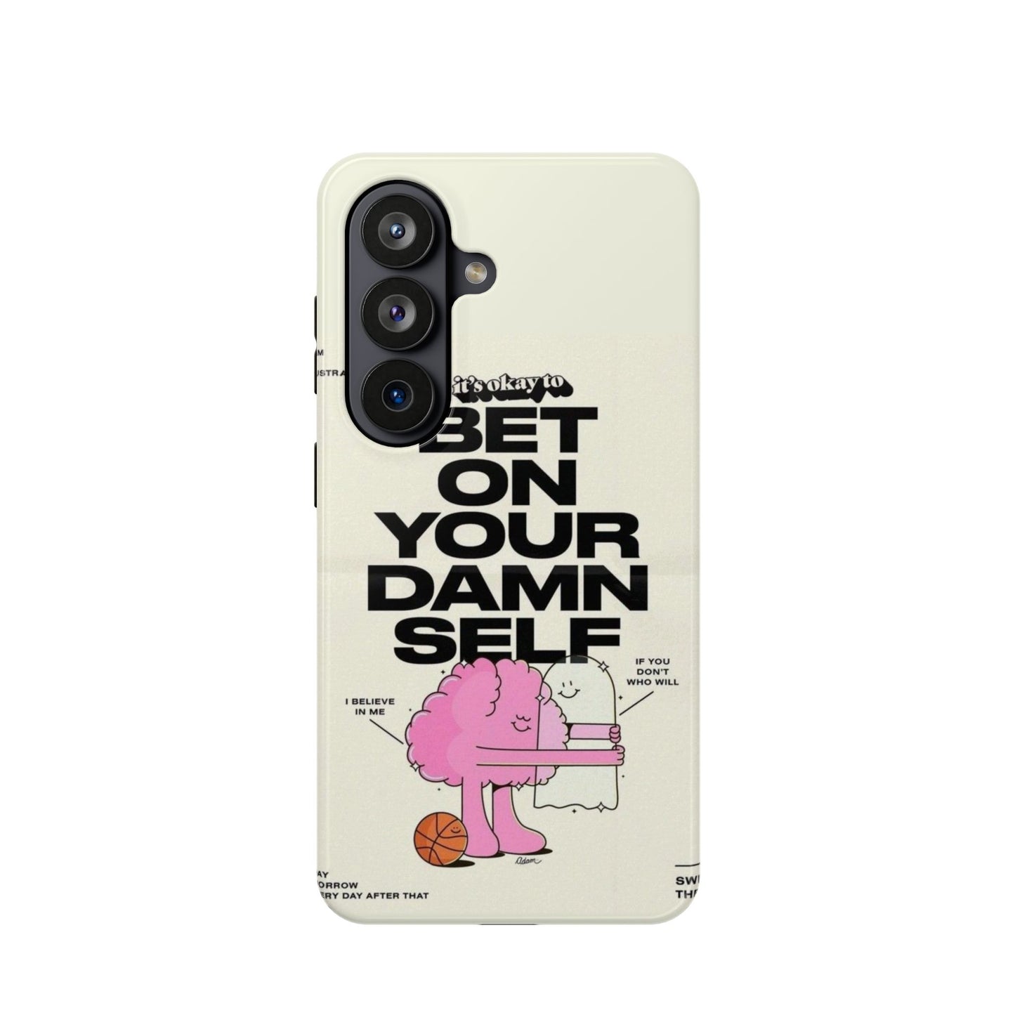 Magnetic Impact-Resistant Case — "Bet On Your Damn Self" Motivational Phone Cover