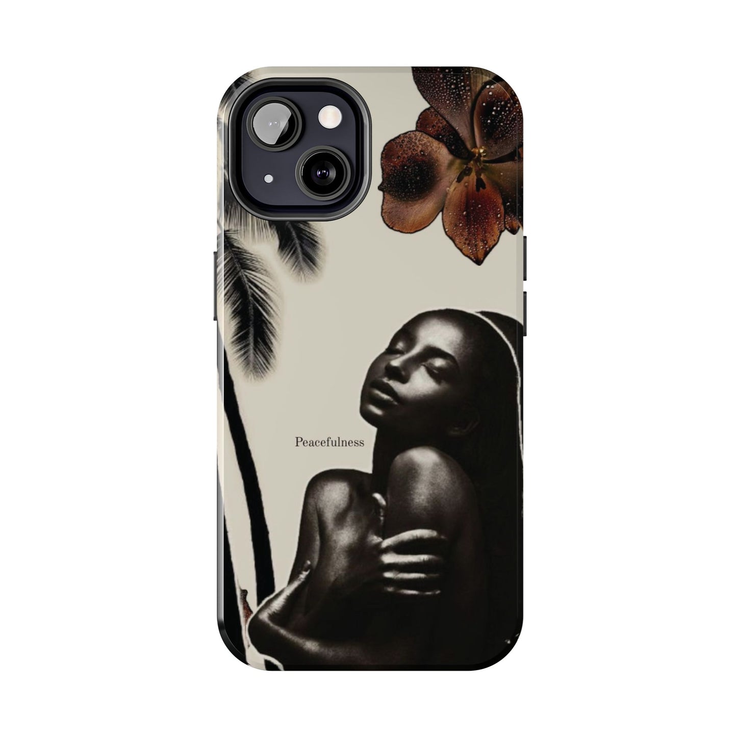 Tough Phone Case — "Peacefulness" Artistic Black Woman Floral Design