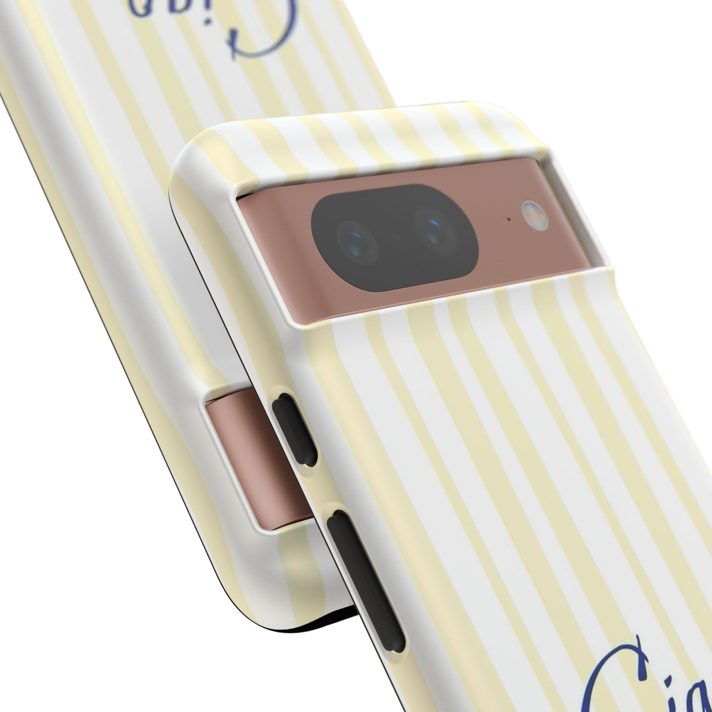 Ciao Bella Phone Case – Striped Elegant Italian Script Protective Cover