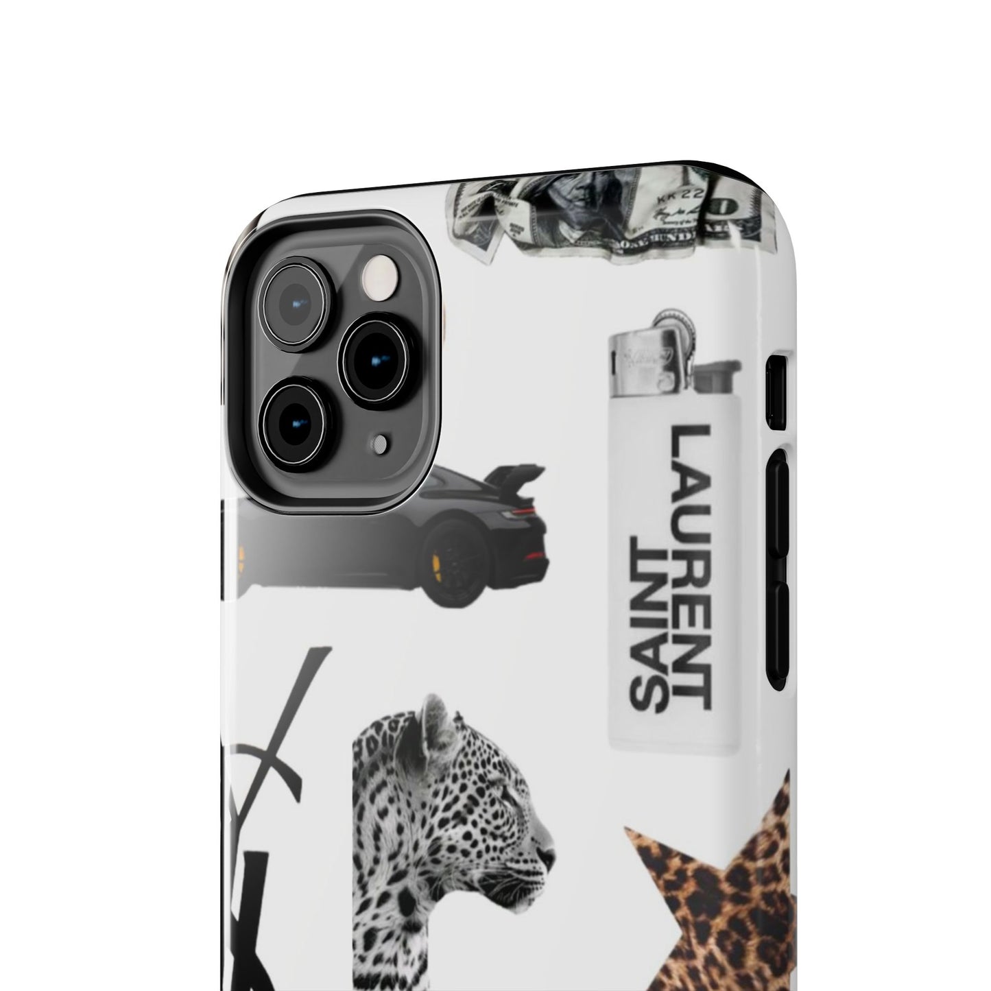 Tough Phone Case — Luxe Fashion Collage with Leopard, Martini & Kiss Print