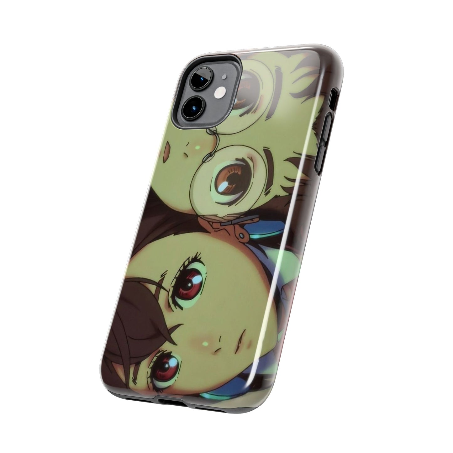 Anime Duo Tough Phone Case — Cute Chibi Sisters Protective Cover