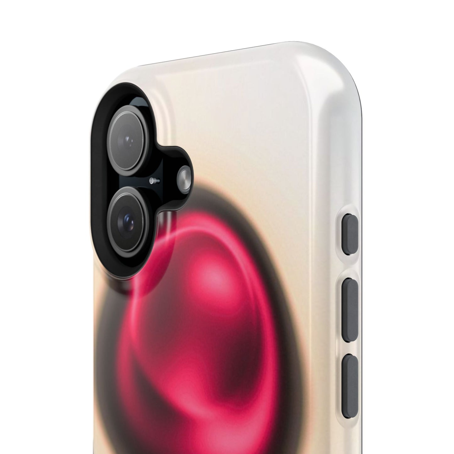 Protective Phone Case — Red Pearl Heart Design with 'You deserve a forever love' Text