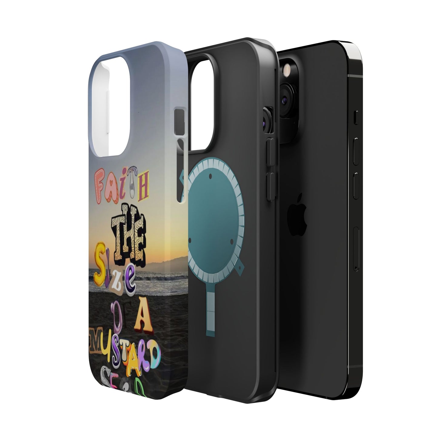 Magnetic Impact-Resistant Phone Case — "Faith the Size of a Mustard Seed" Sunset Design