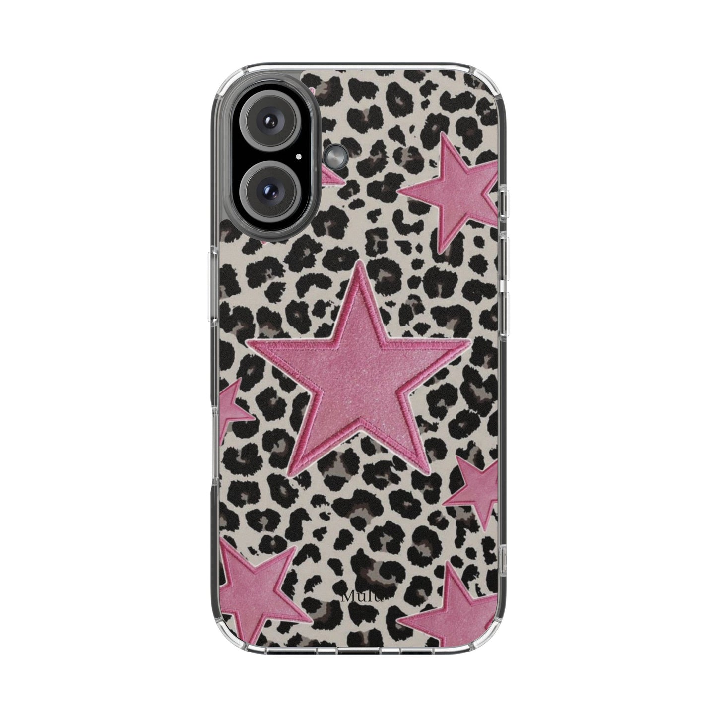 Pink Star Leopard Clear Impact Phone Case