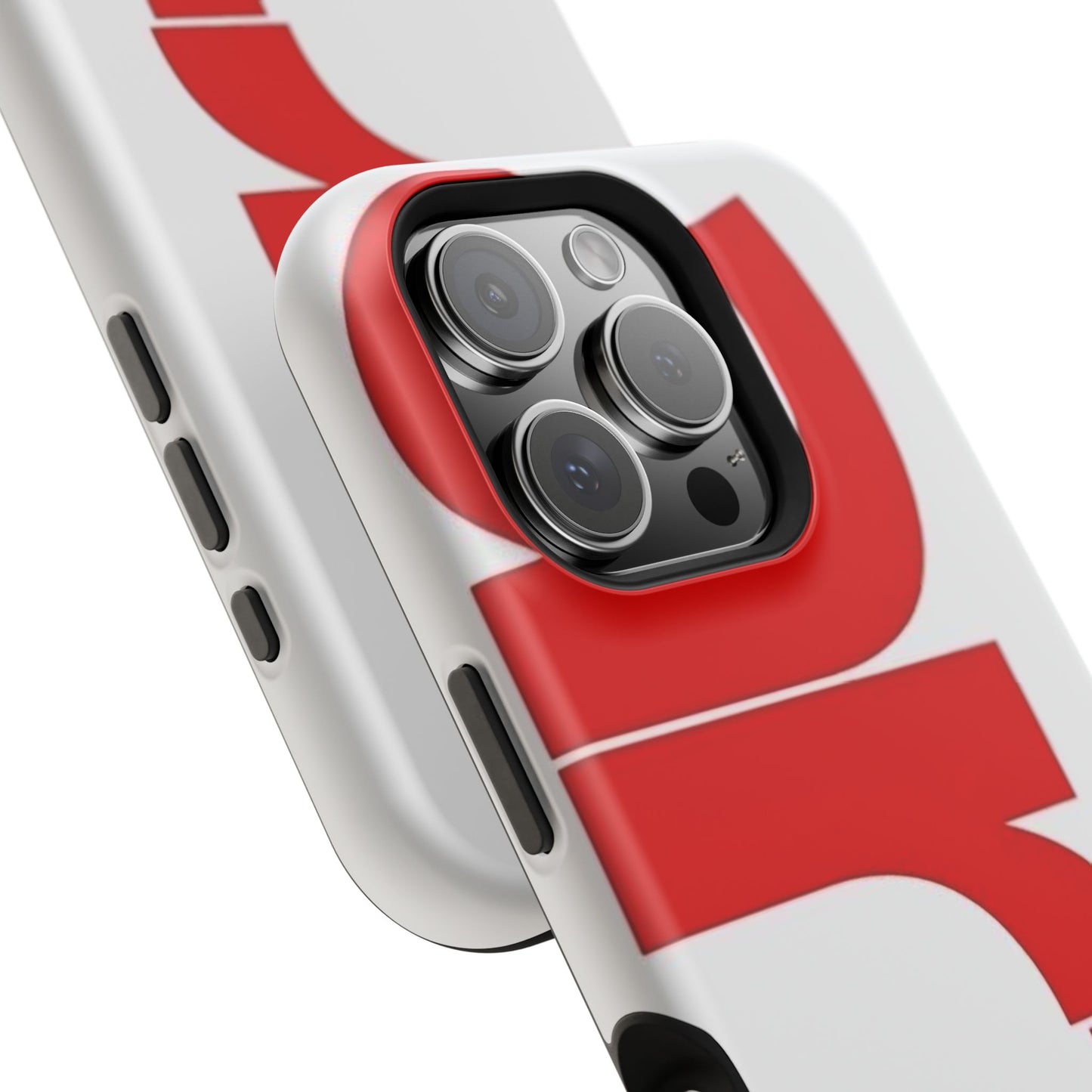 Magnetic Impact-Resistant Phone Case — Bold Red Typographic Design