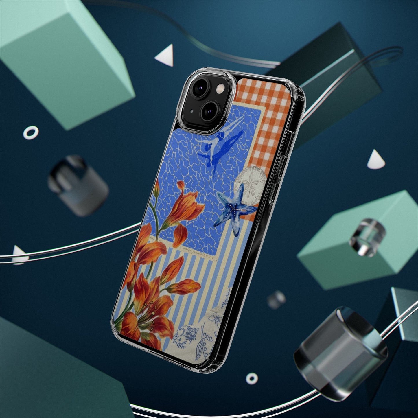 Floral Patchwork Clear Impact-Resistant Phone Case