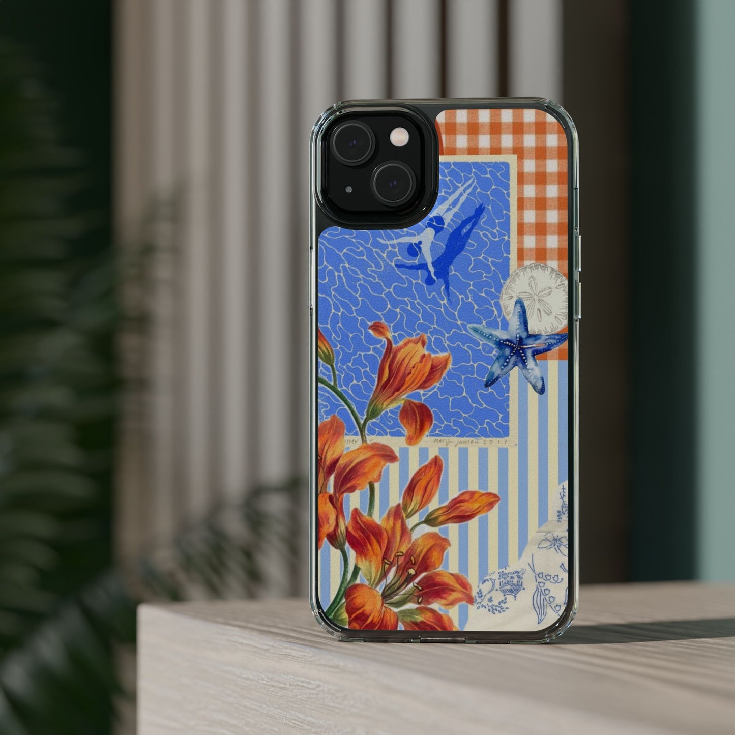 Floral Patchwork Clear Impact-Resistant Phone Case