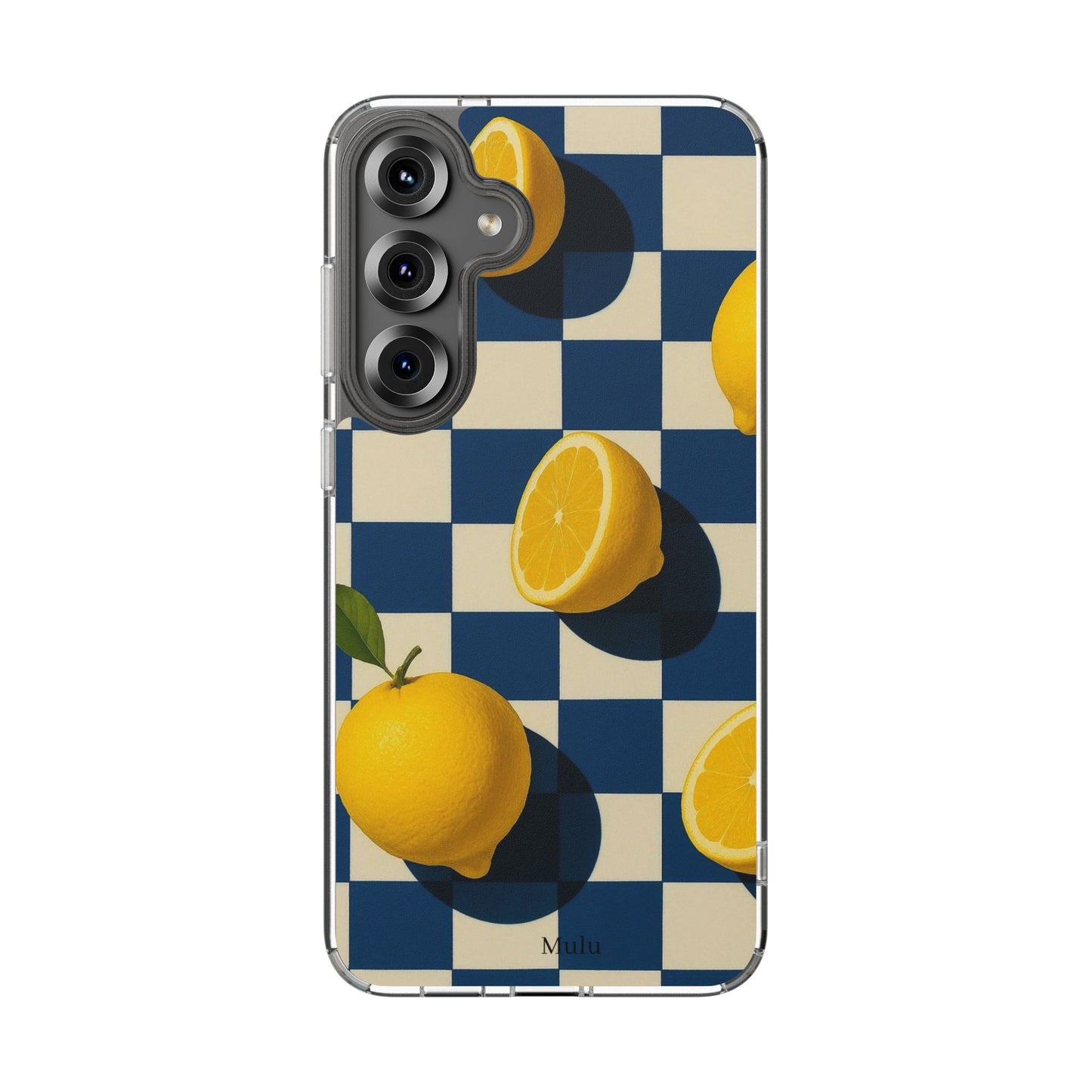 Clear Impact-Resistant Case — Retro Checkered Lemons Phone Case