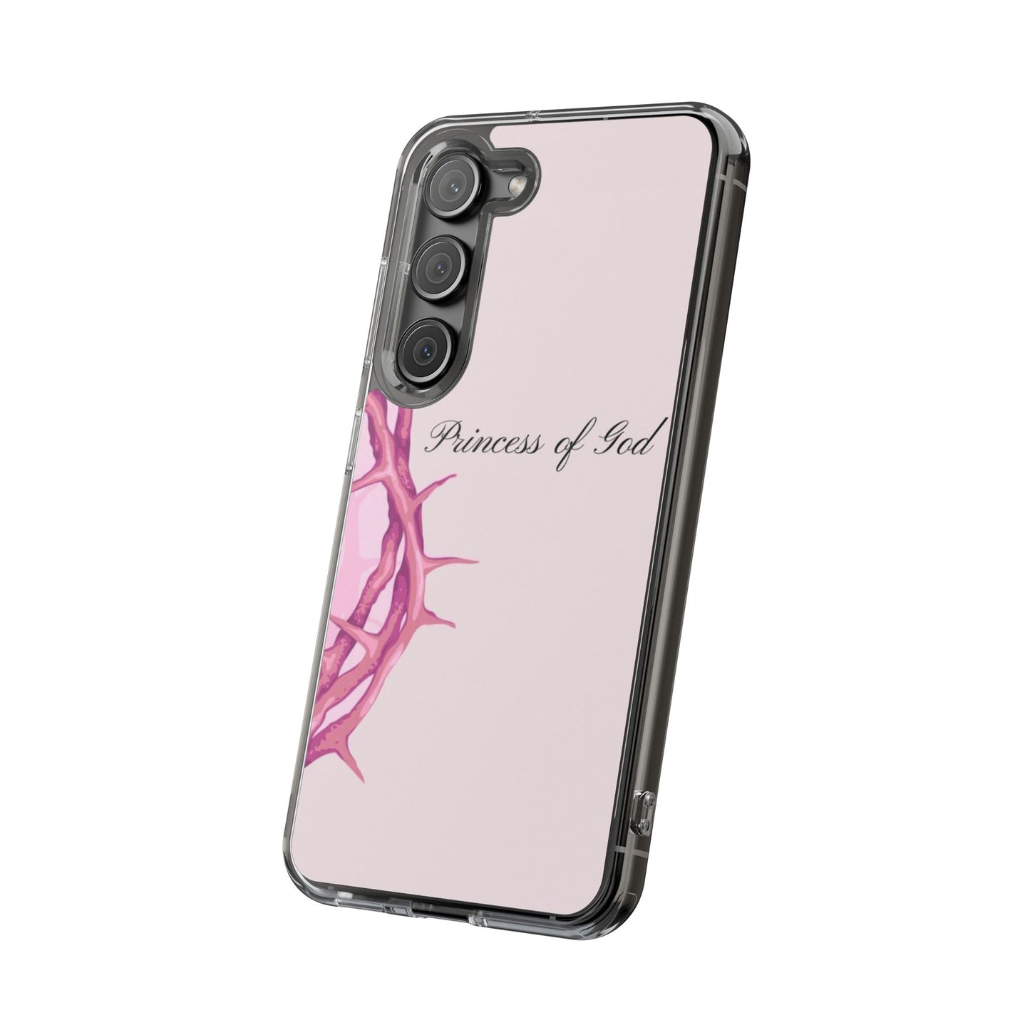 Phone Case — "Princess of God" Pink Crown of Thorns Clear Impact-Resistant Case