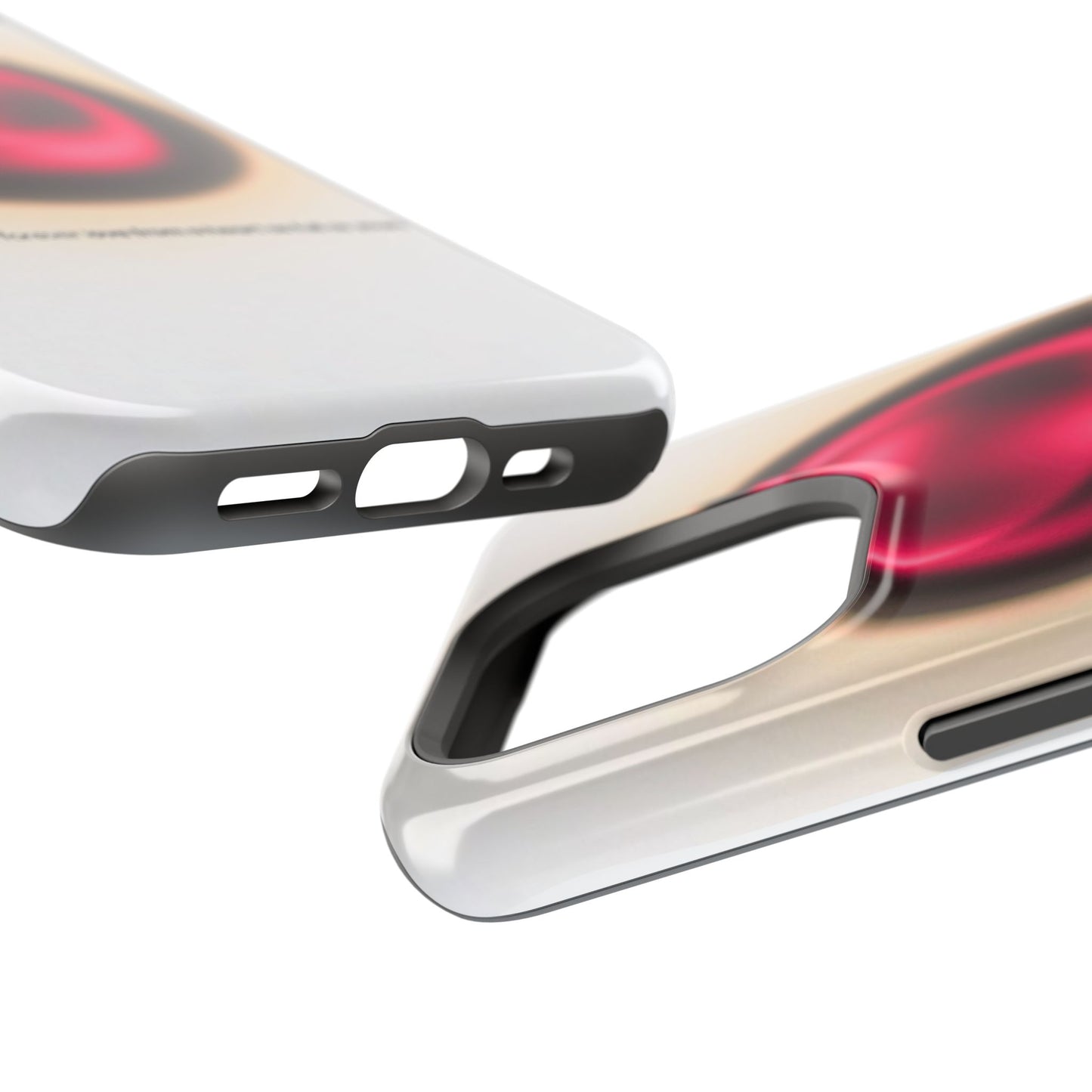 Protective Phone Case — Red Pearl Heart Design with 'You deserve a forever love' Text