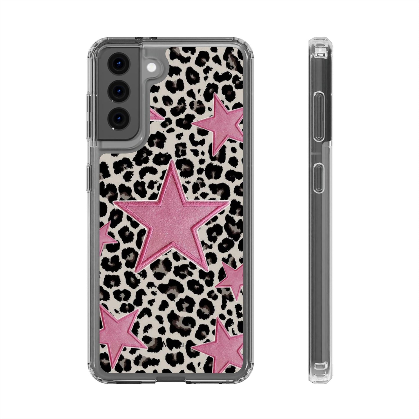 Pink Star Leopard Clear Impact Phone Case