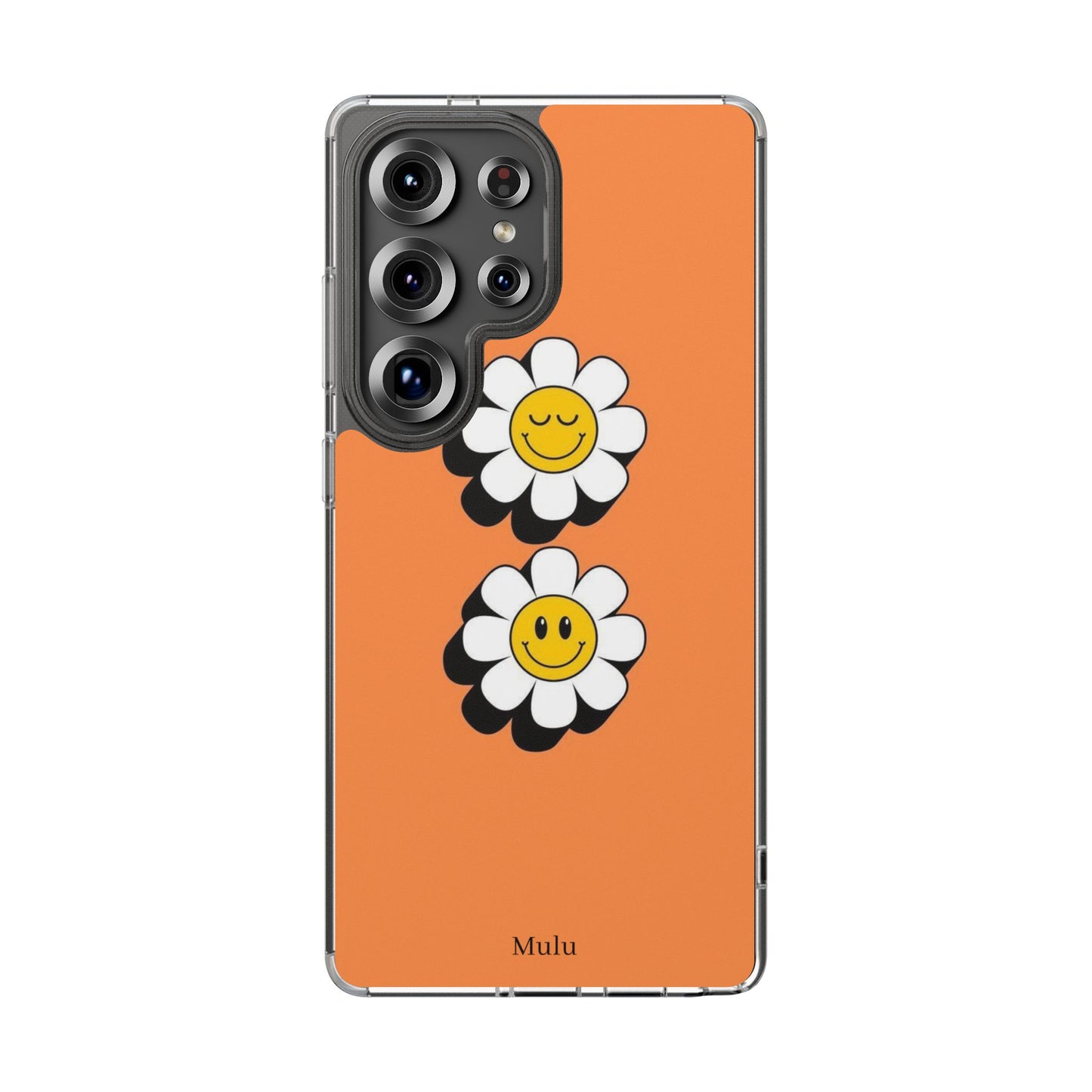 Phone Case — Orange Smiley Daisy Clear Impact‑Resistant Case