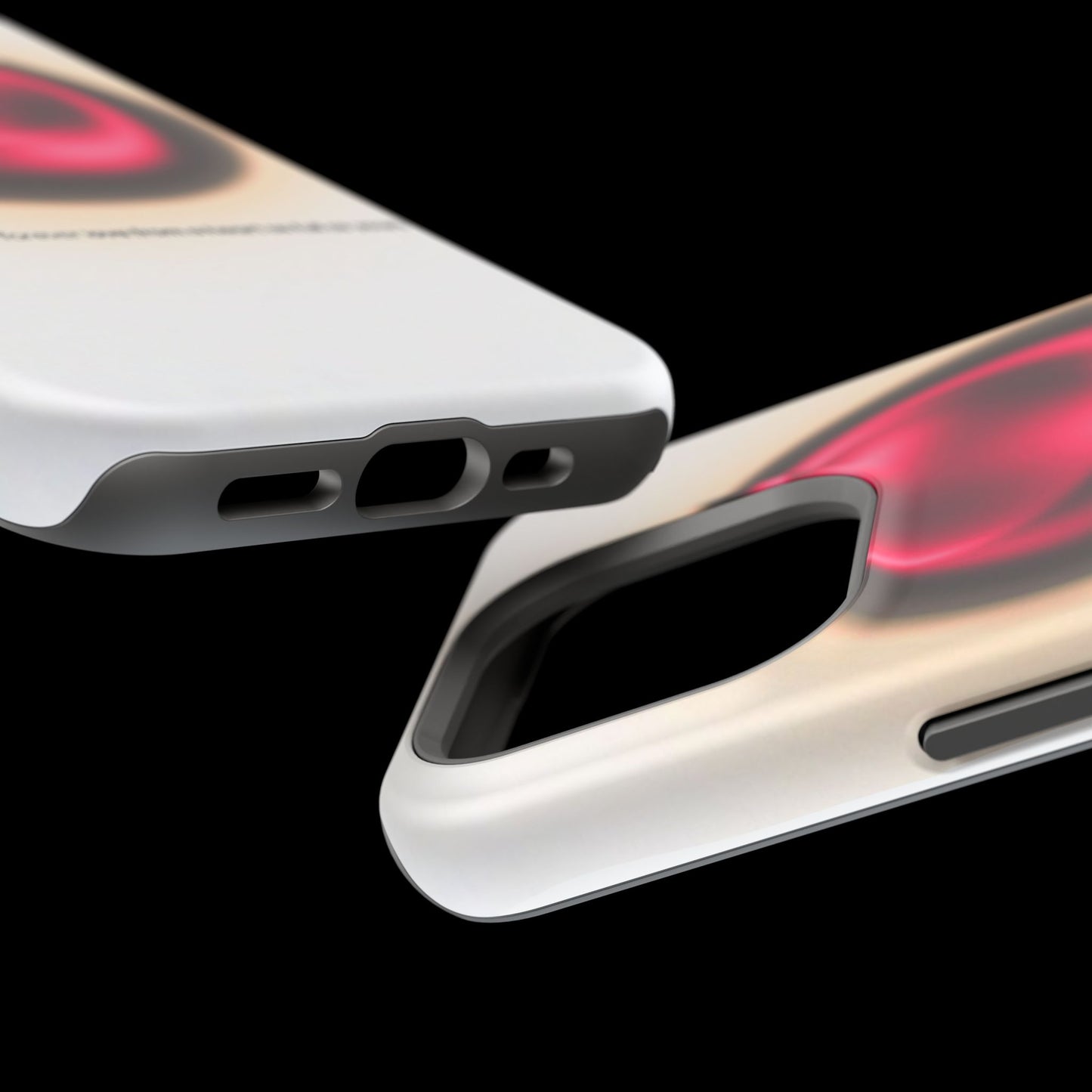 Protective Phone Case — Red Pearl Heart Design with 'You deserve a forever love' Text