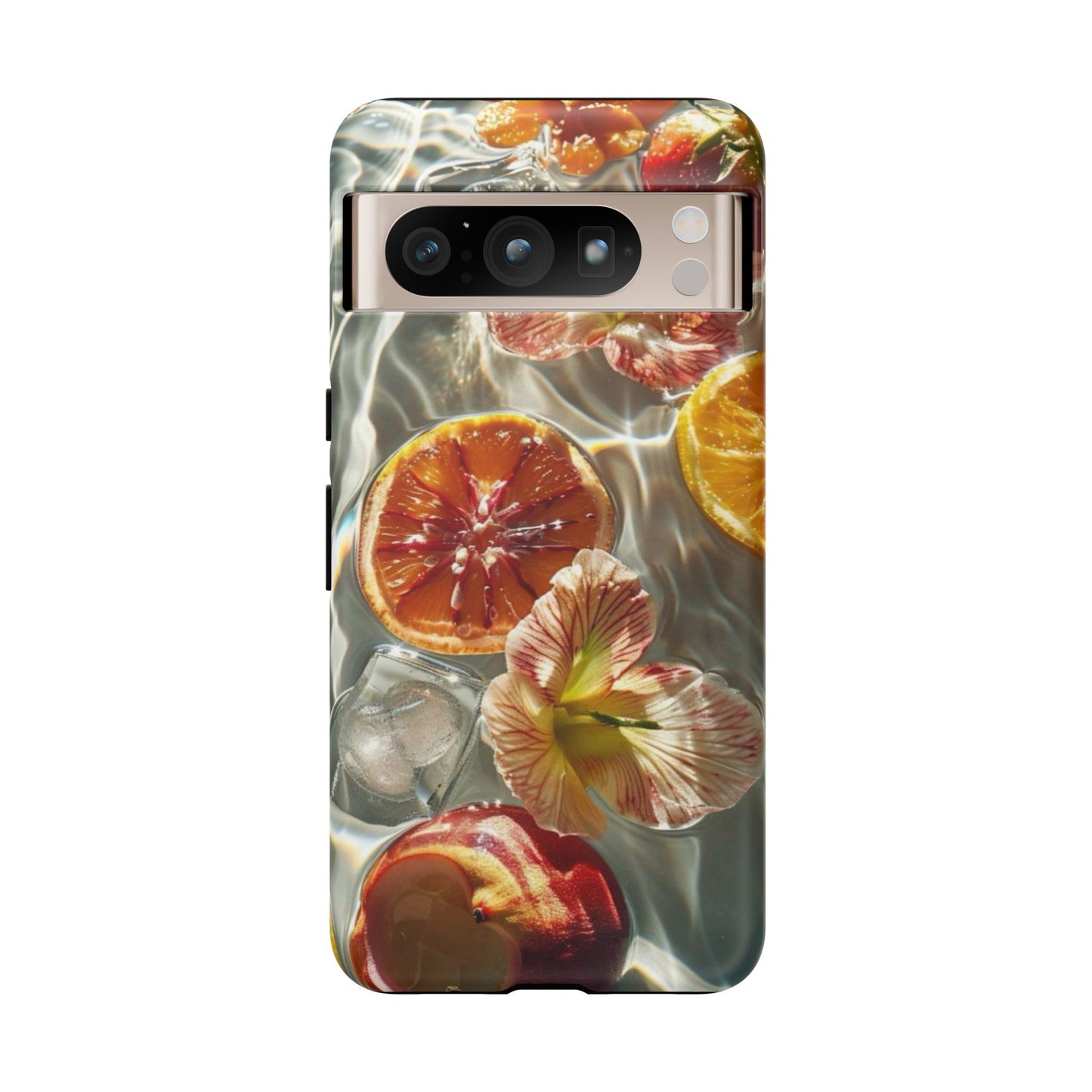 Citrus & Hibiscus Protective Phone Case – Summer Fruit Water Print Tough Case