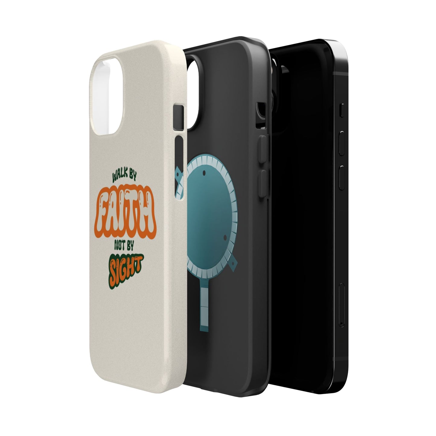 Magnetic Impact-Resistant Case — "Walk by Faith Not by Sight" Inspirational Phone Cover