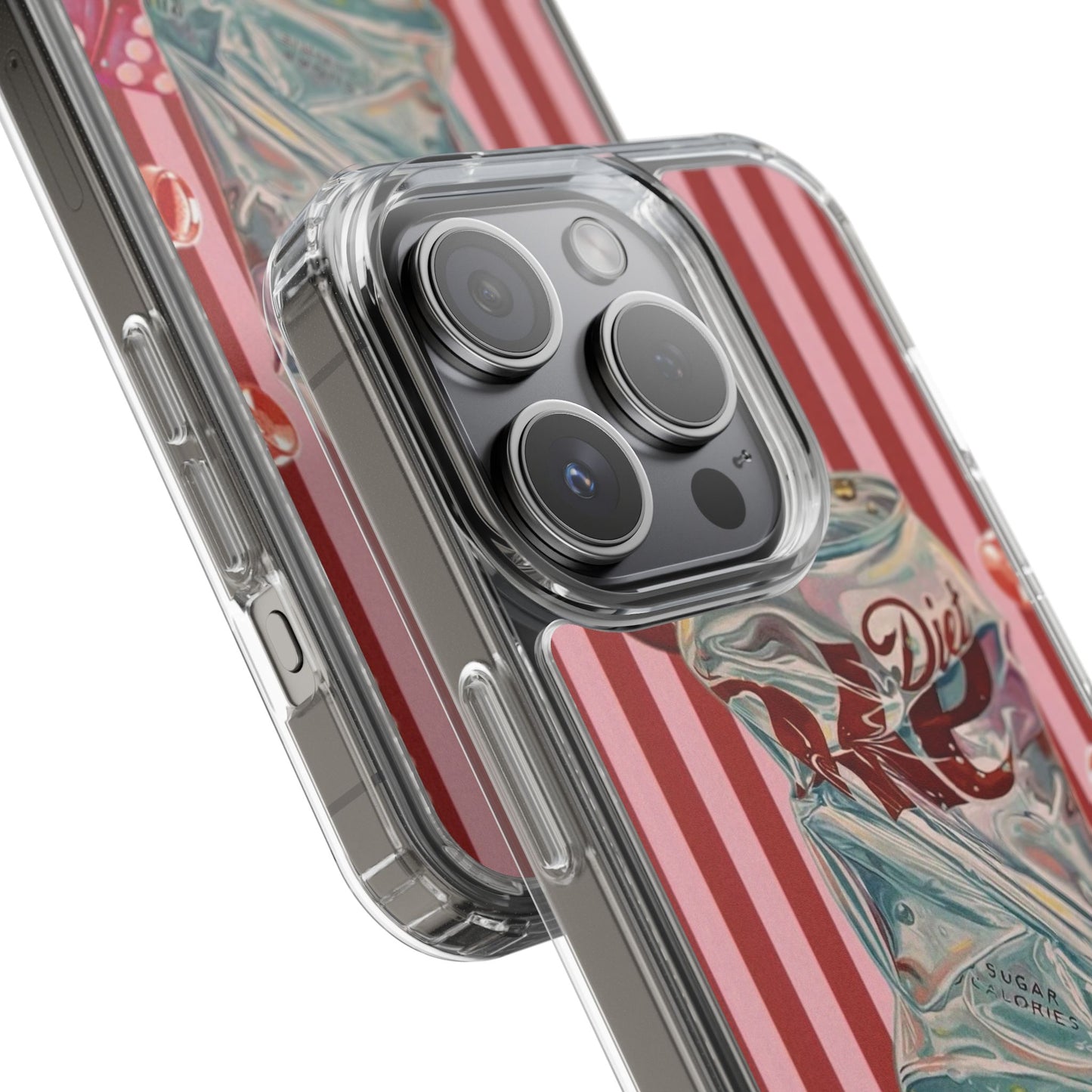 Diet Cola Crush Clear Phone Case – Retro Soda Pop Design