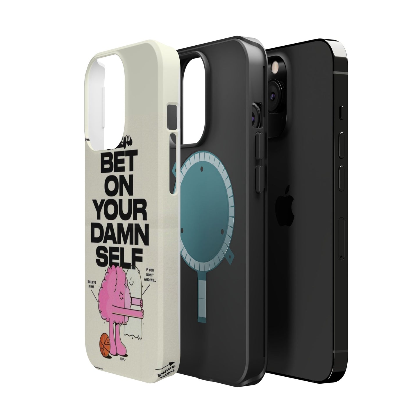 Magnetic Impact-Resistant Case — "Bet On Your Damn Self" Motivational Phone Cover