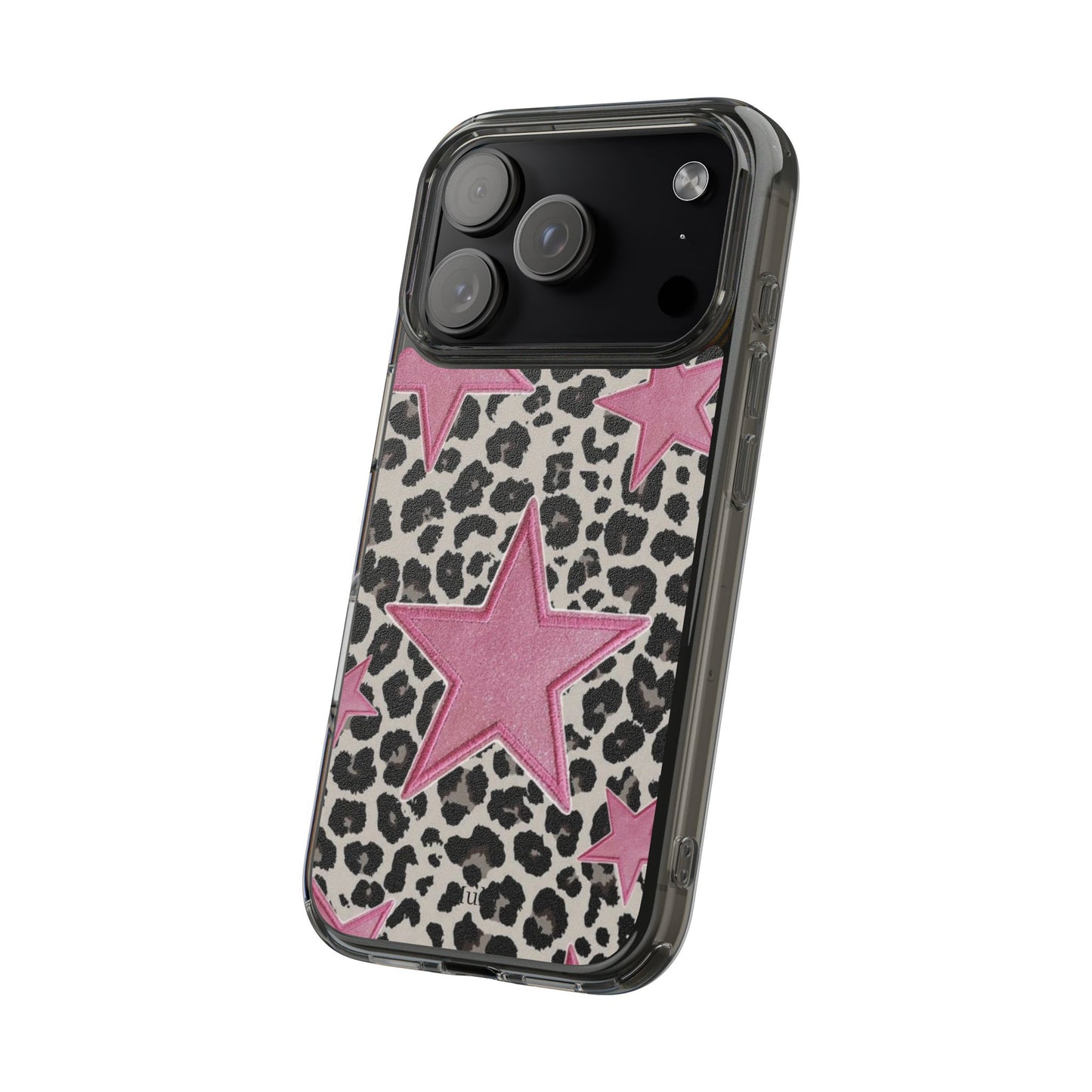 Pink Star Leopard Clear Impact Phone Case
