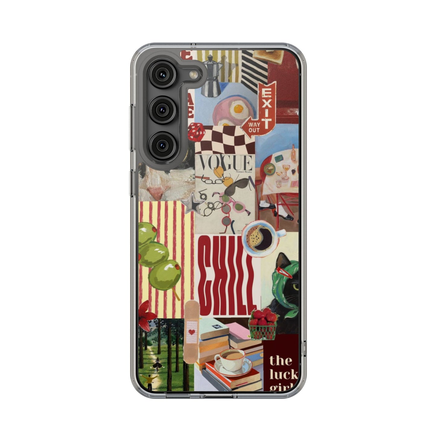 Collage Vintage Aesthetic Clear Impact-Resistant Phone Case