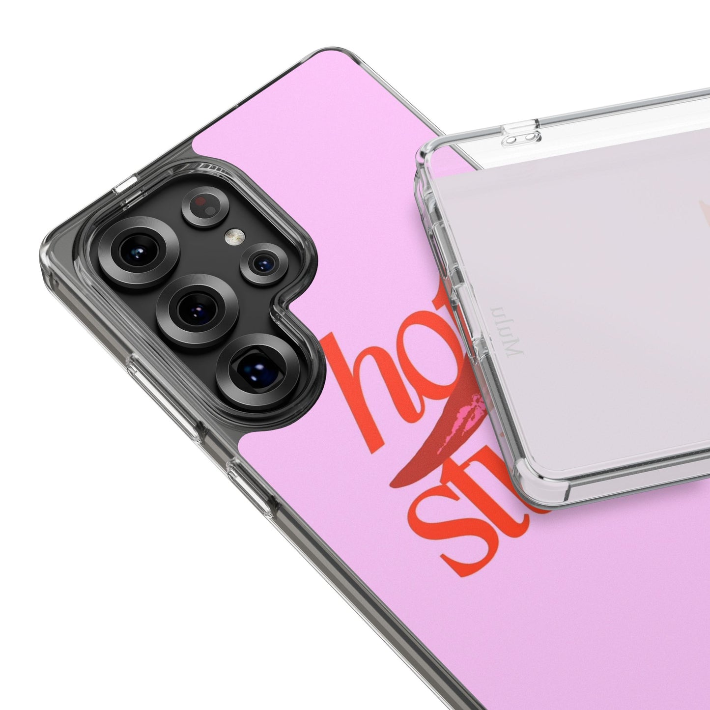 Hot Stuff Clear Impact Phone Case — Pink Retro Typography iPhone Cover