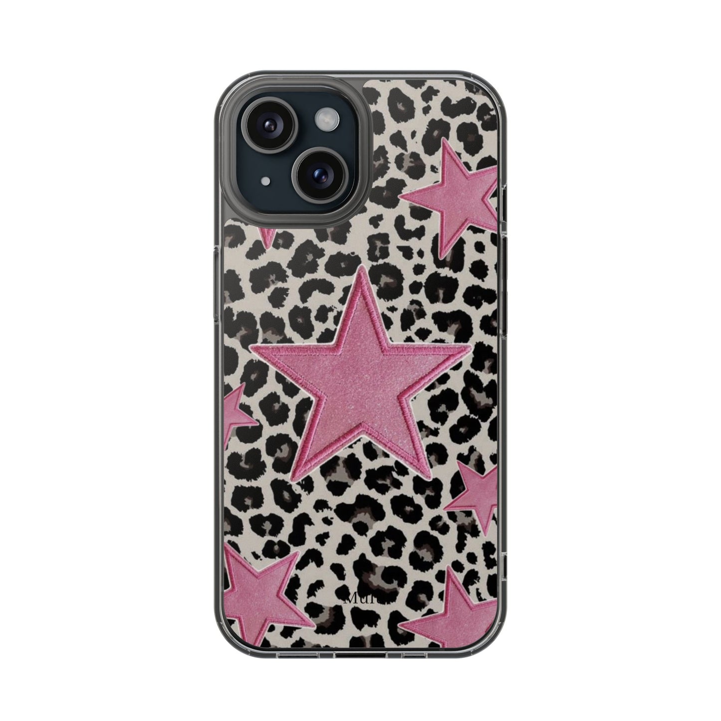 Pink Star Leopard Clear Impact Phone Case